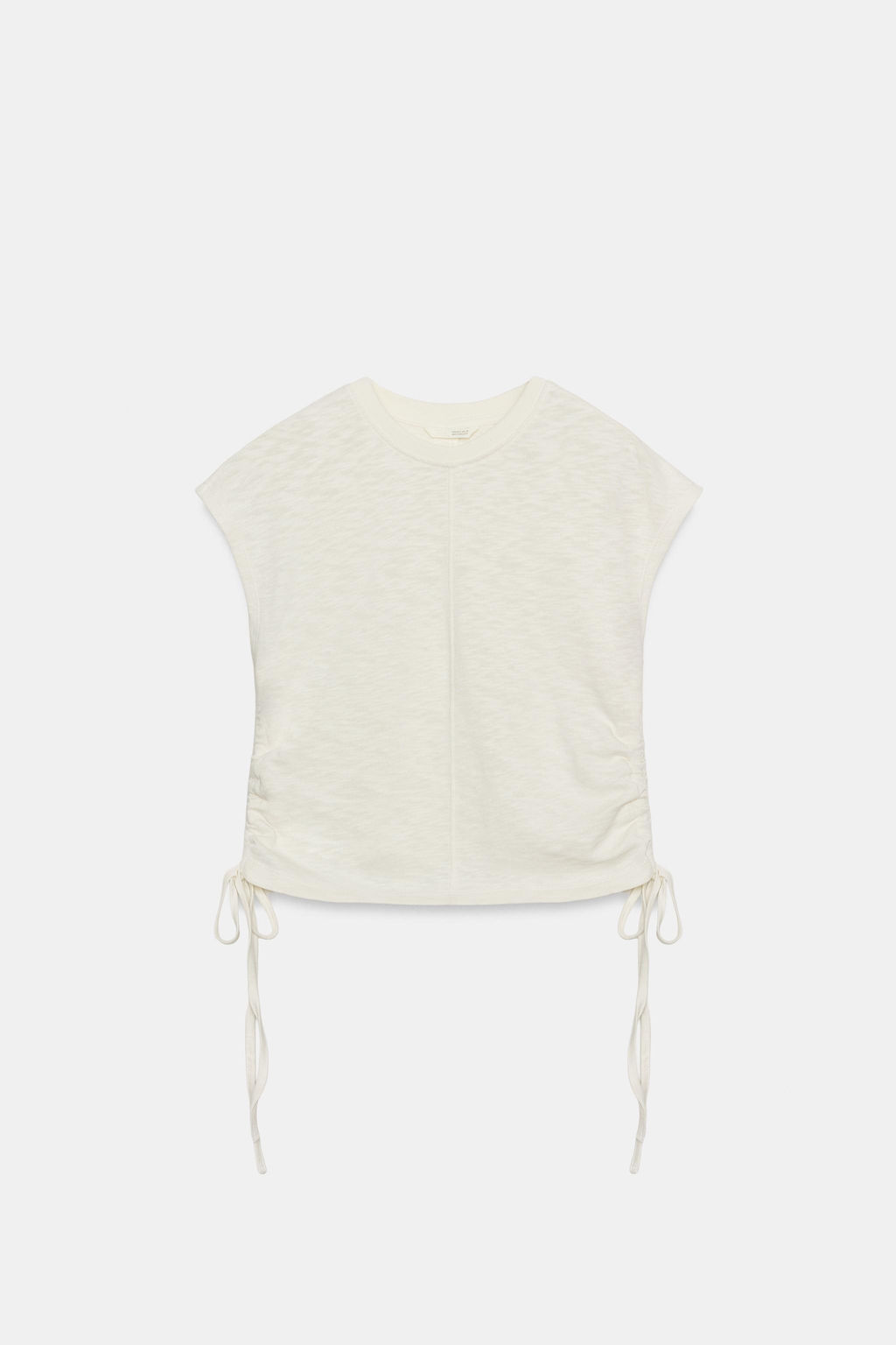 CAMISETA R?STICA FRUNCES / Blanco - Zara фото 2