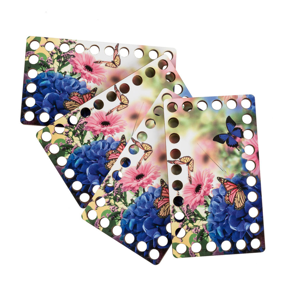 Заготовка для декорирования Love2art ДВ-03 Набор донышек для вязания Глянцевый фанера 12 х 7 х 0.4 см 4 шт 04 Бабочки  фото 4