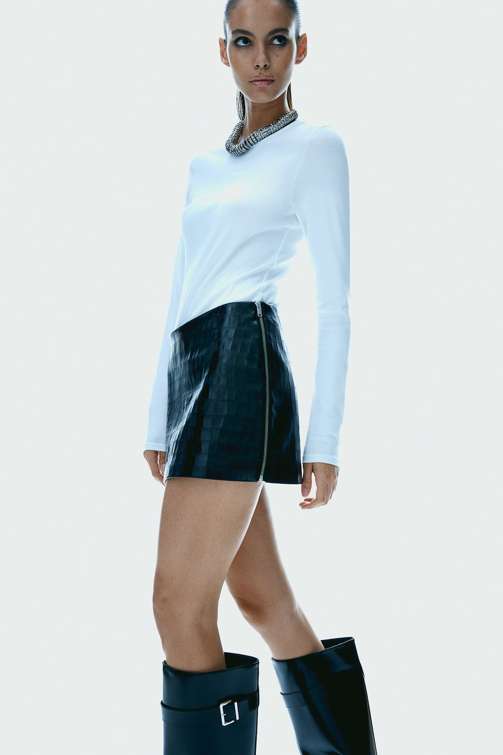 Minifalda efecto piel de cocodrilo - H&m фото 4