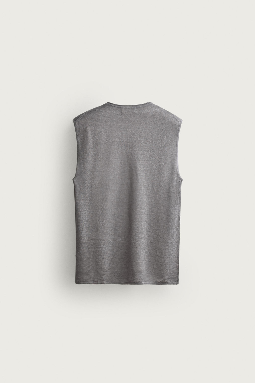 CAMISETA TANK PUNTO 100% LINO / Gris - Zara фото 8