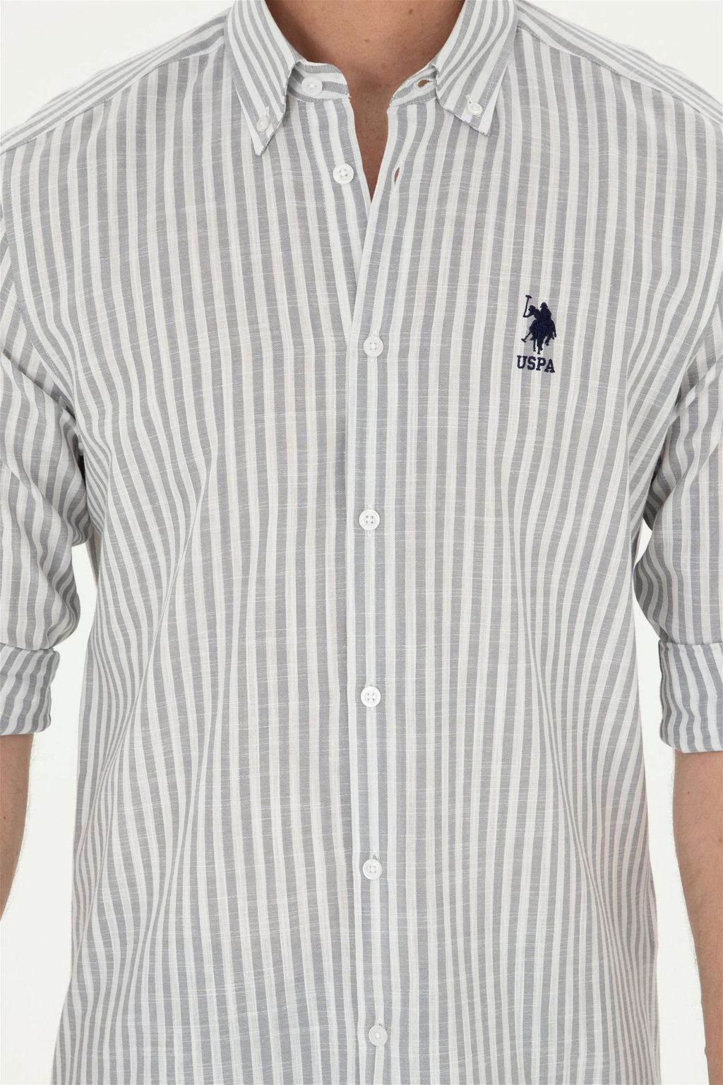 U. S. Polo Assn / Мужская серая рубашка с длинным рукавом - U.s. polo assn фото 6