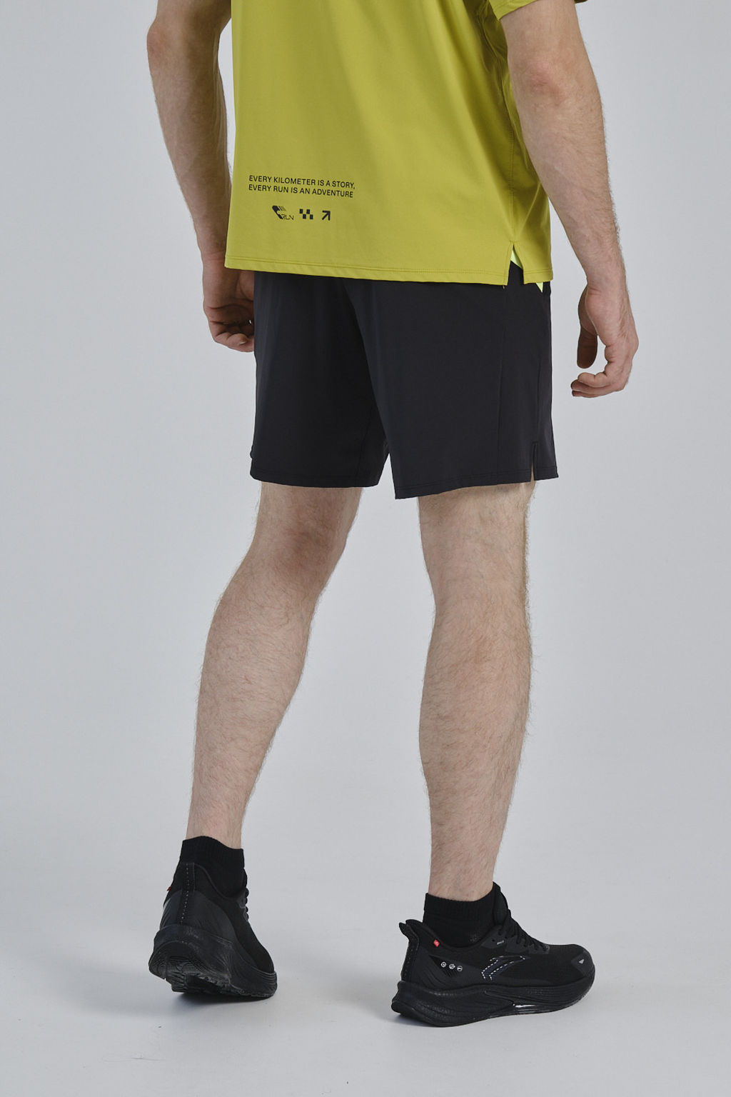 Шорты текстильные Черный/Неоновый желтый