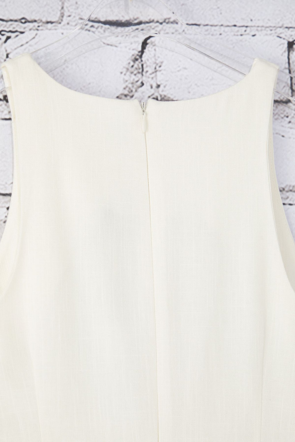 Trendyolmilla Beyaz Keten Kar?s?ml? Duz Kesim Mini Dokuma Elbise TWOSS25EL00649  фото 7