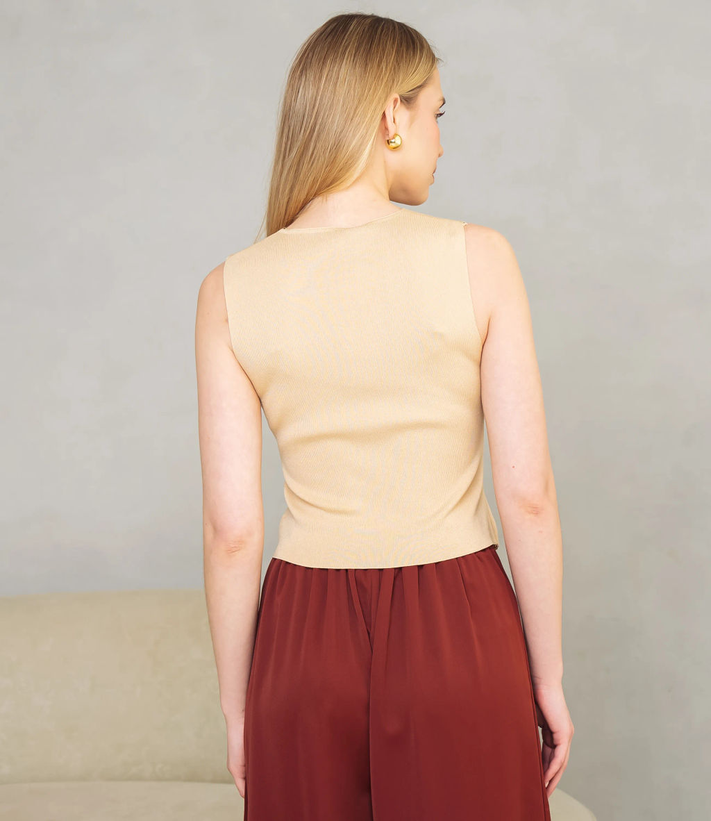 Жилет #КТ31030, бежевый