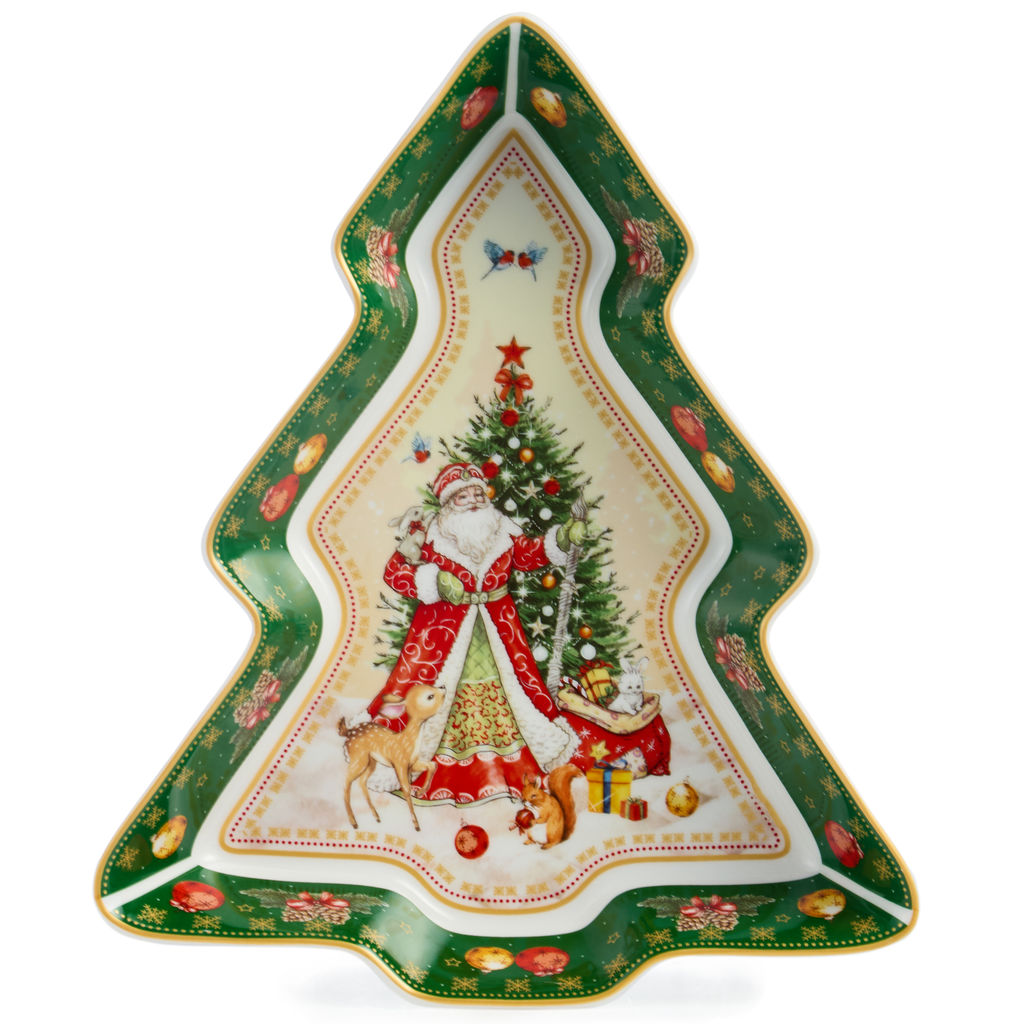 БЛЮДО-ЕЛКА LEFARD ДЕД МОРОЗ 25*21*4 СМ ЗЕЛЕНОЕ  фото 6