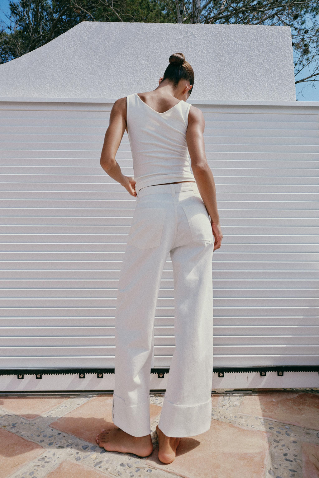 JEANS Z1975 BARREL TIRO MEDIO BAJO VUELTA / Blanco - Zara фото 4