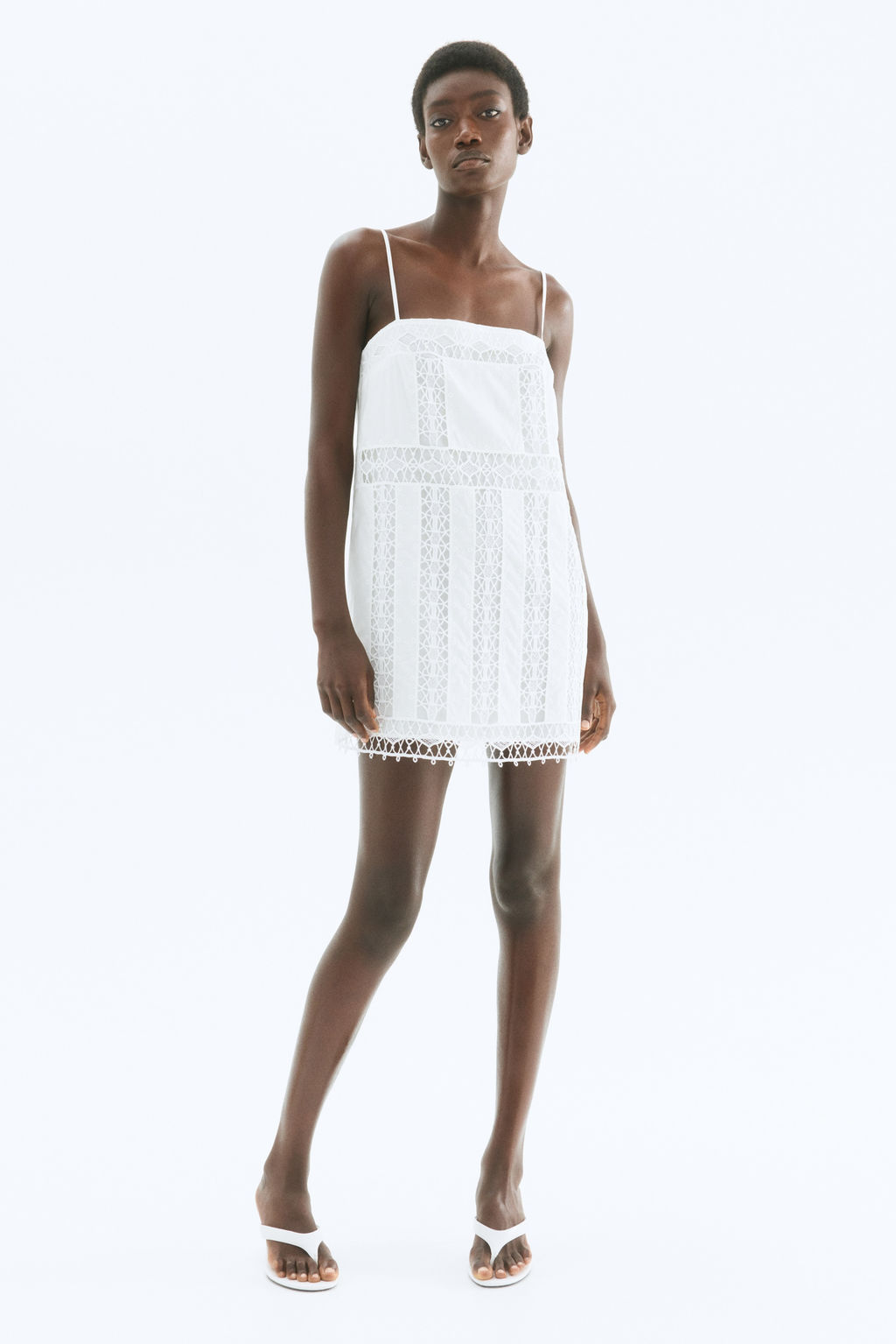 Vestido de tirantes con inserciones de encaje - H&m фото 2