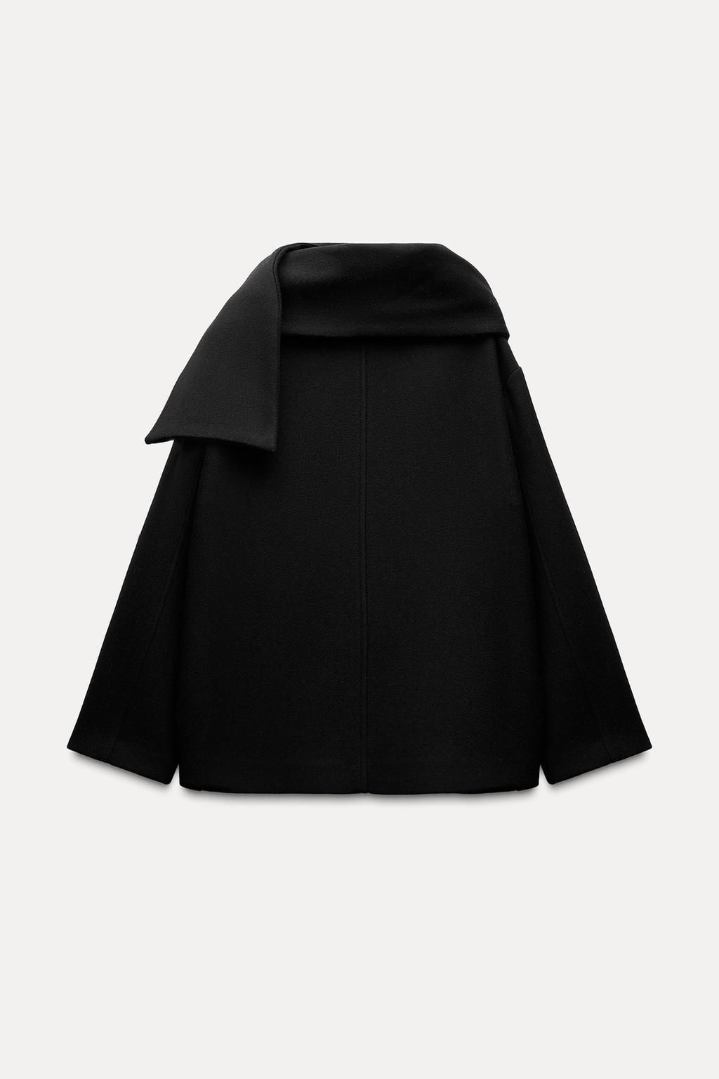 WOOL COAT WITH SCARF - Zara фото 6
