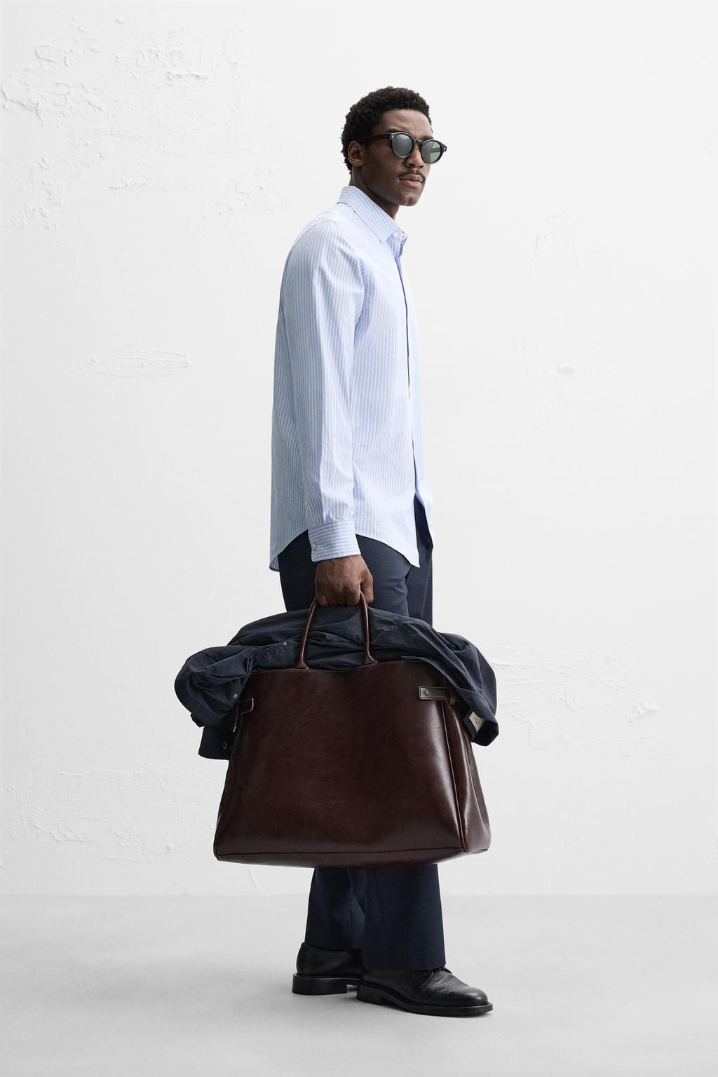 STRIPED SHIRT WITH CONTRAST COLLAR - Zara фото 4