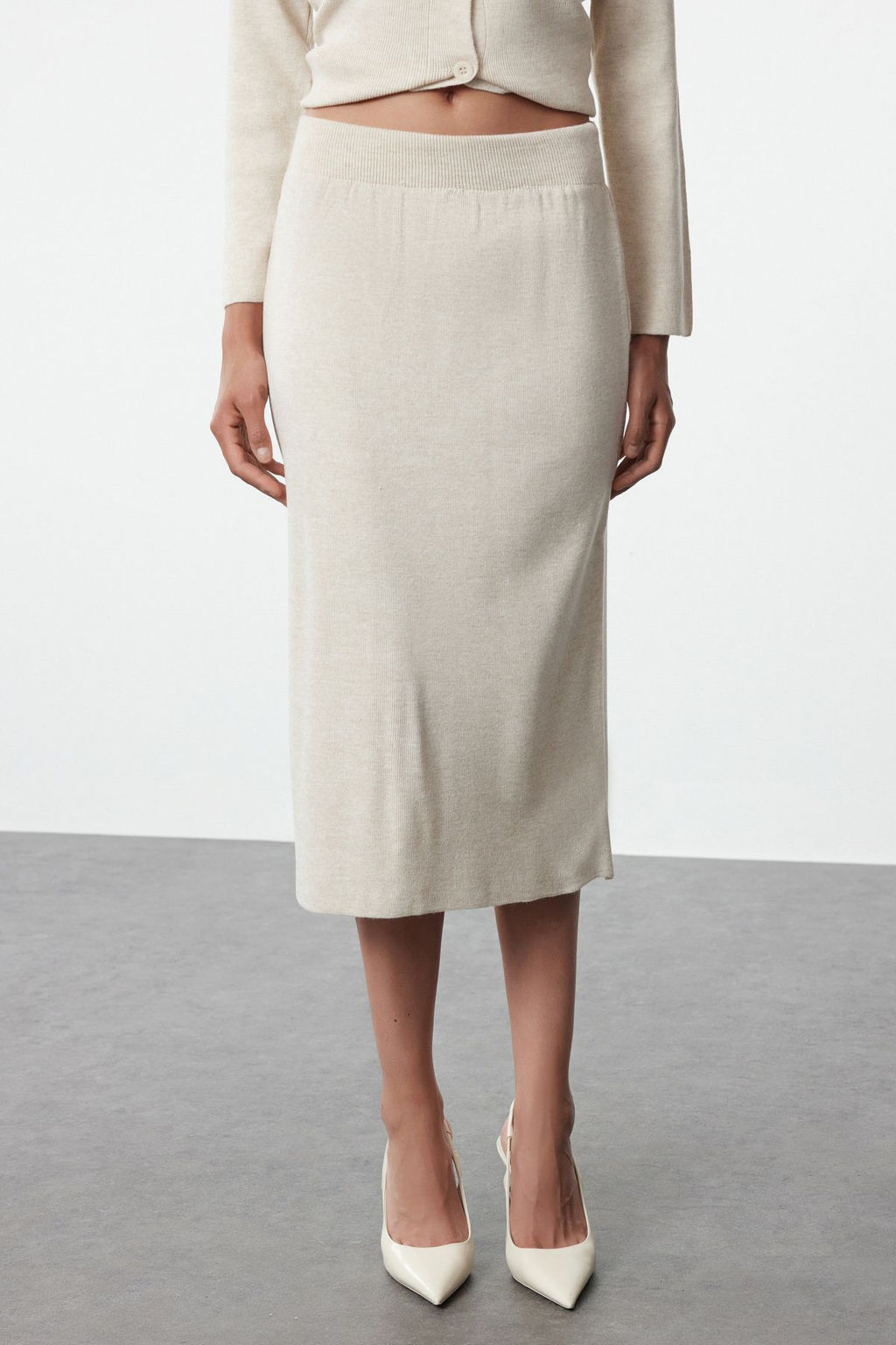 Bej Kahverengi Triko Alt-Ust Tak?m TWOAW25AU00011 - Trendyolmilla фото 4