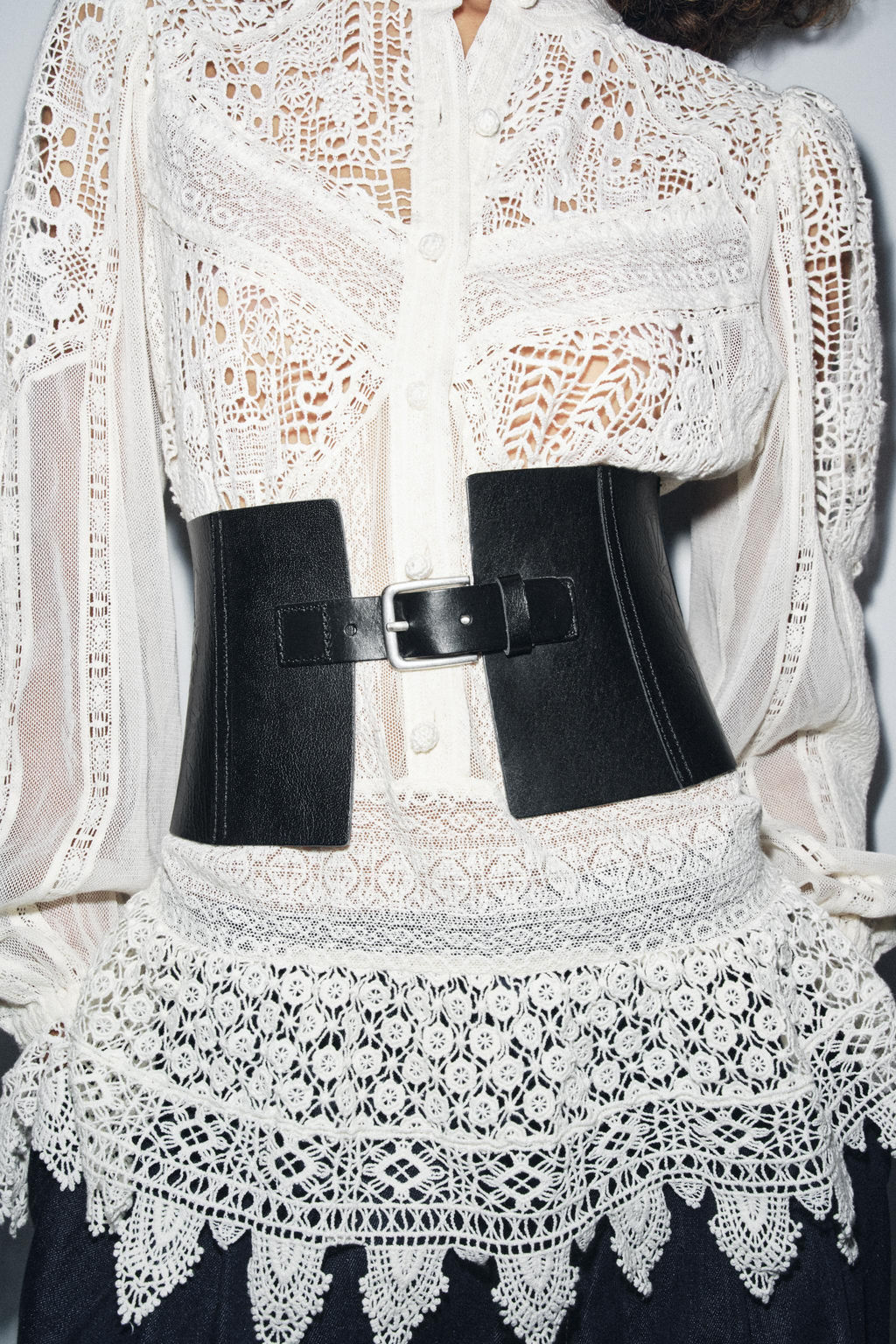 TEXTURED LEATHER OBI BELT - Zara фото 2