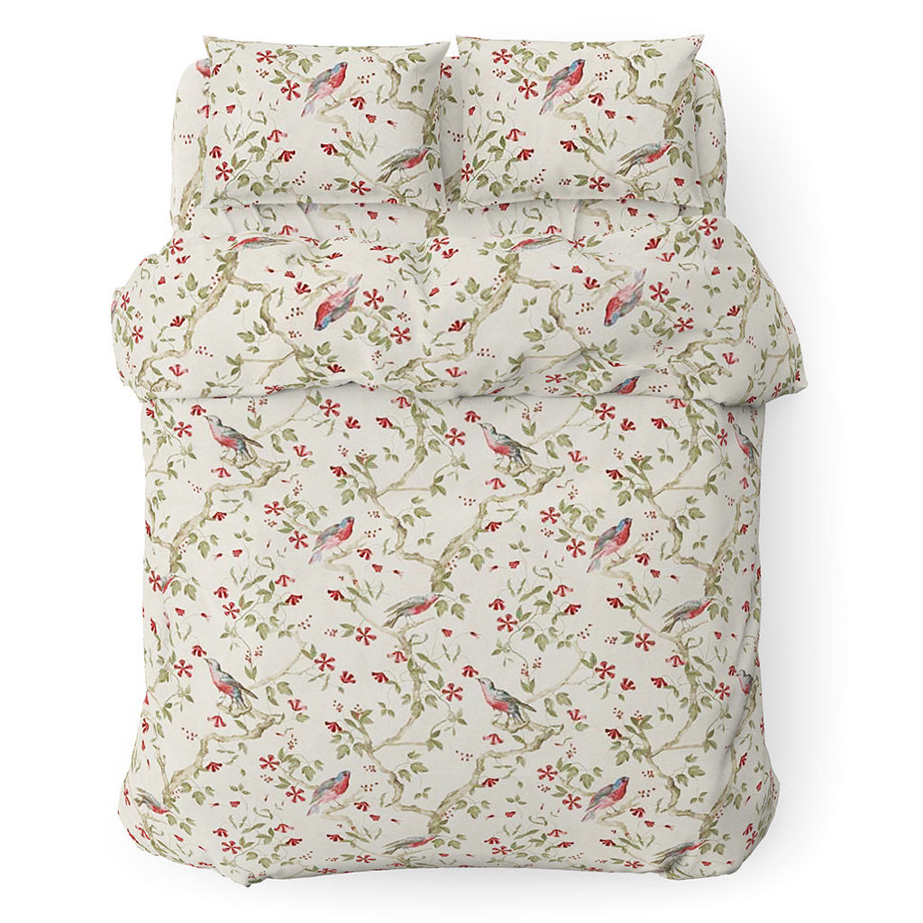 Постельное белье, комплект 1,5 спальный Райские птицы 4 предмета: пододеяльник 145х215см, простыня 150х220см, 2 наволочки 70х70см с клапаном-запахом, сатин 108г/м2, хлопок 100%, подарочная коробка 50х36,5х7см с ПВХ вставкой 47х34х5см (200мк), Дома - Домашняя мода фото 2