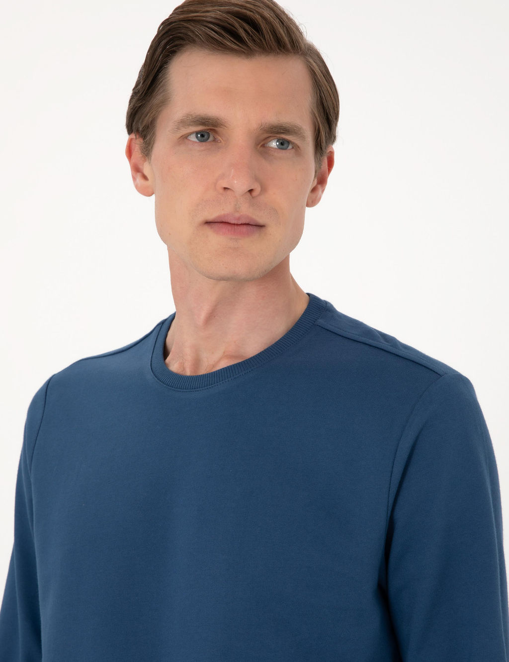 A__k Lacivert 2 _plik Regular Fit Bisiklet Yaka Basic Sweatshirt - Pierre cardin фото 2