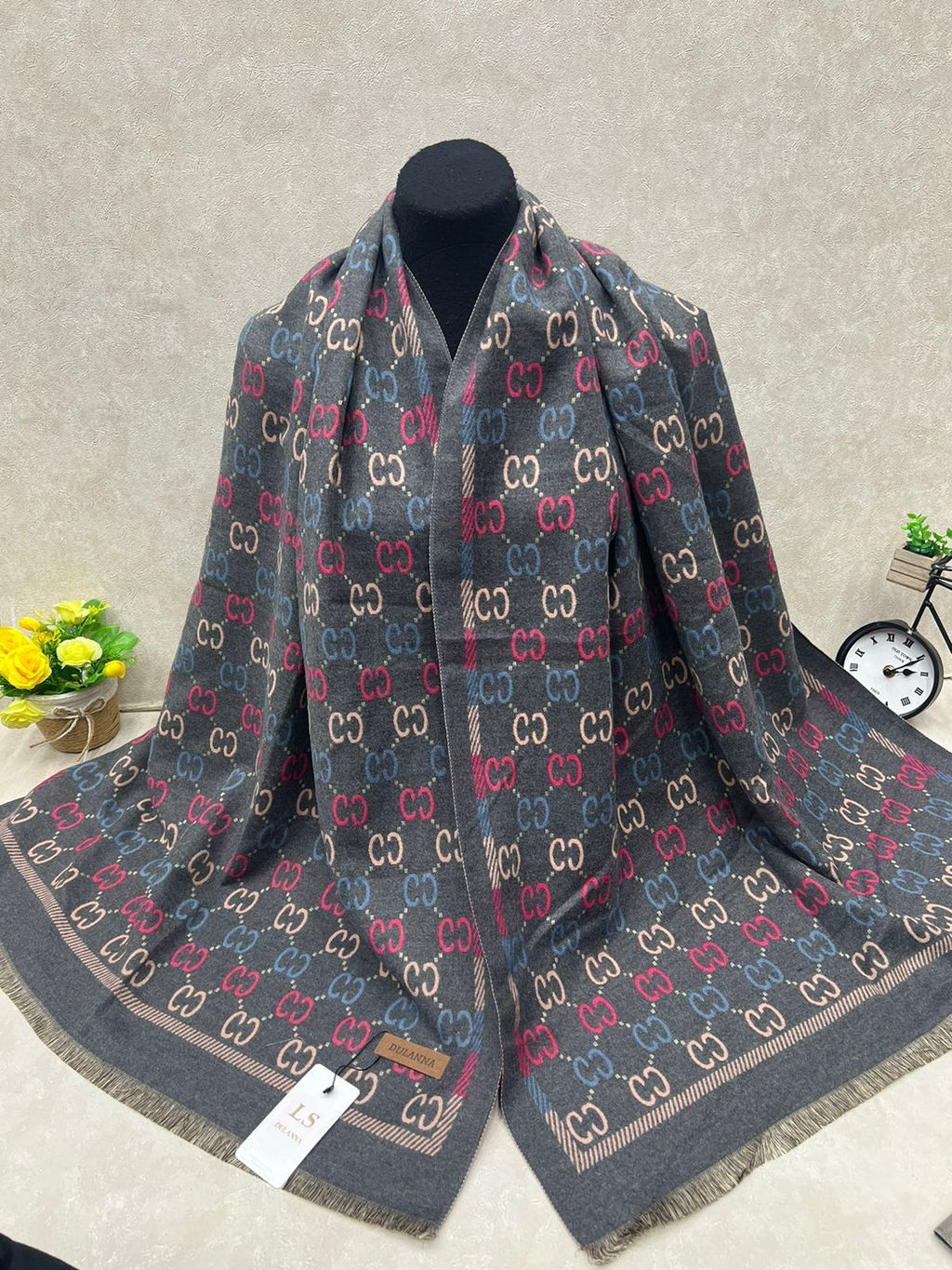 Мягкий палантин из кашемира, мультицвет