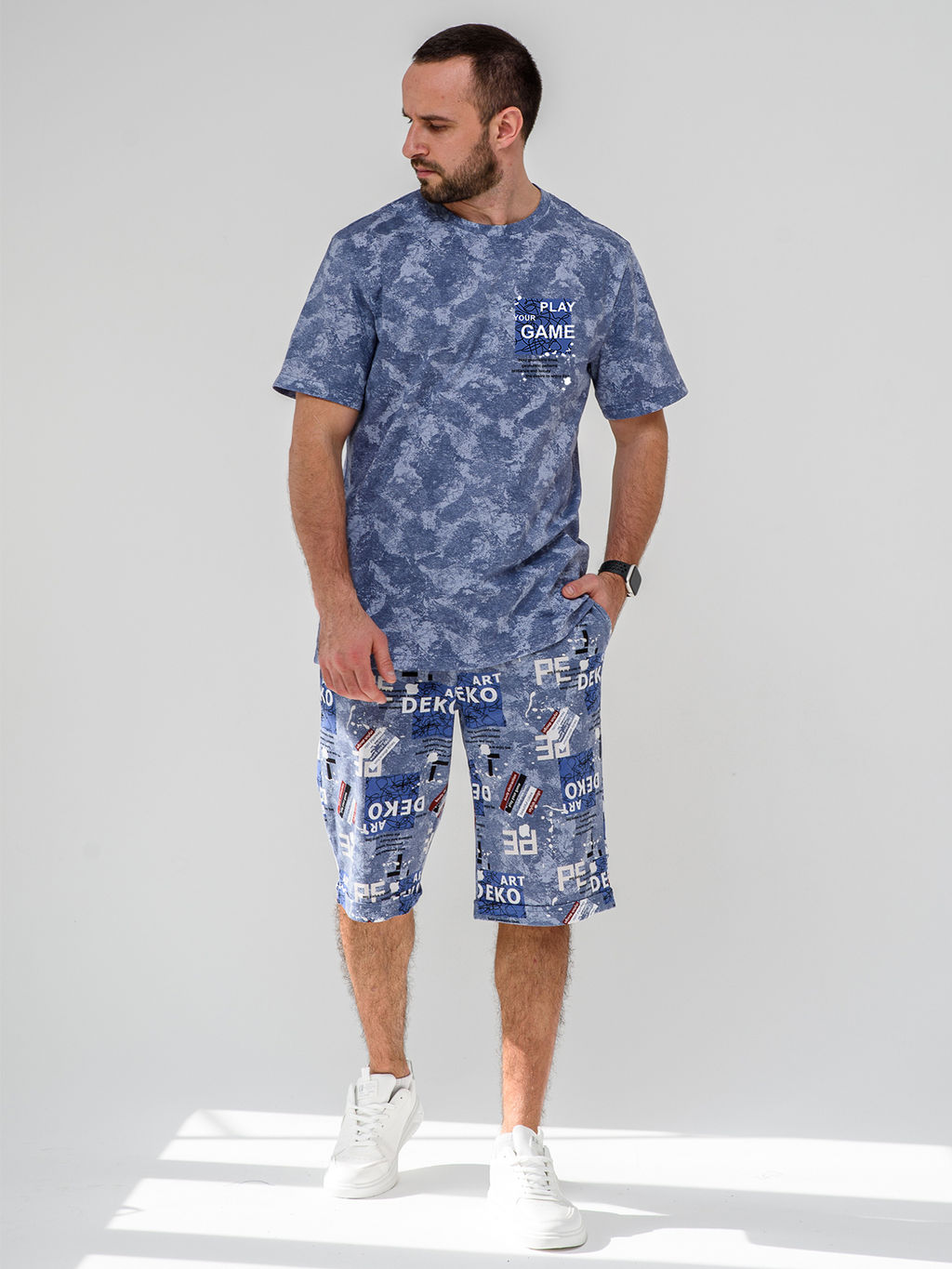 100% ХЛОПОК Комплект мужской "Техно" (бриджи)