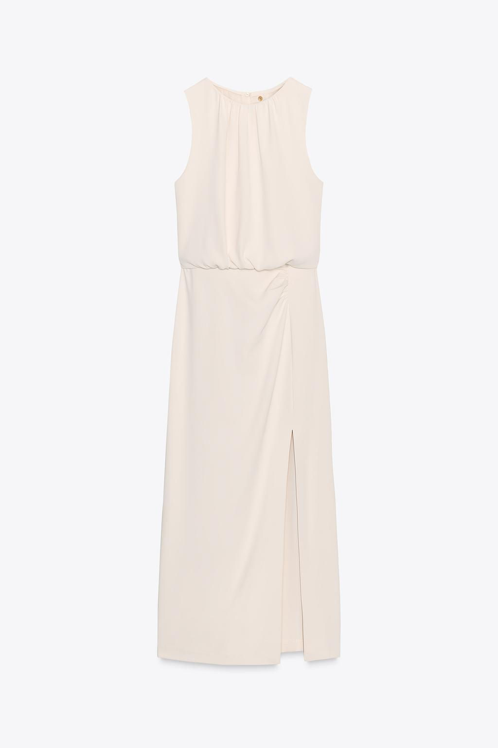 GATHERED WAIST MIDI DRESS - Zara фото 8