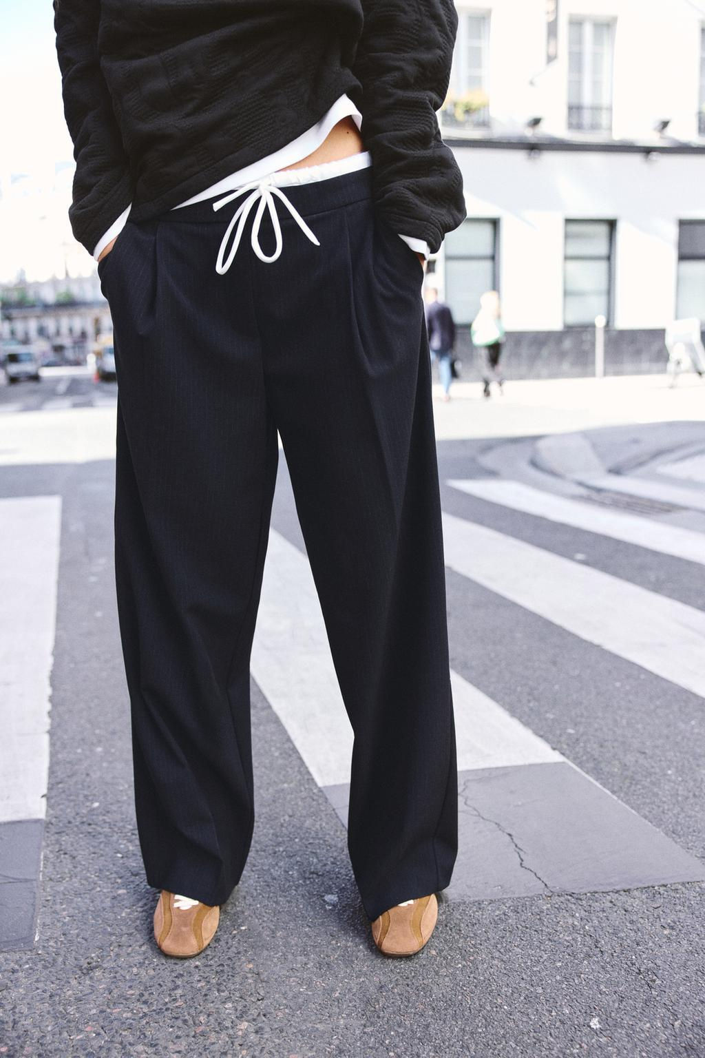 WIDE-LEG TROUSERS WITH DOUBLE WAISTBAND - Zara фото 10