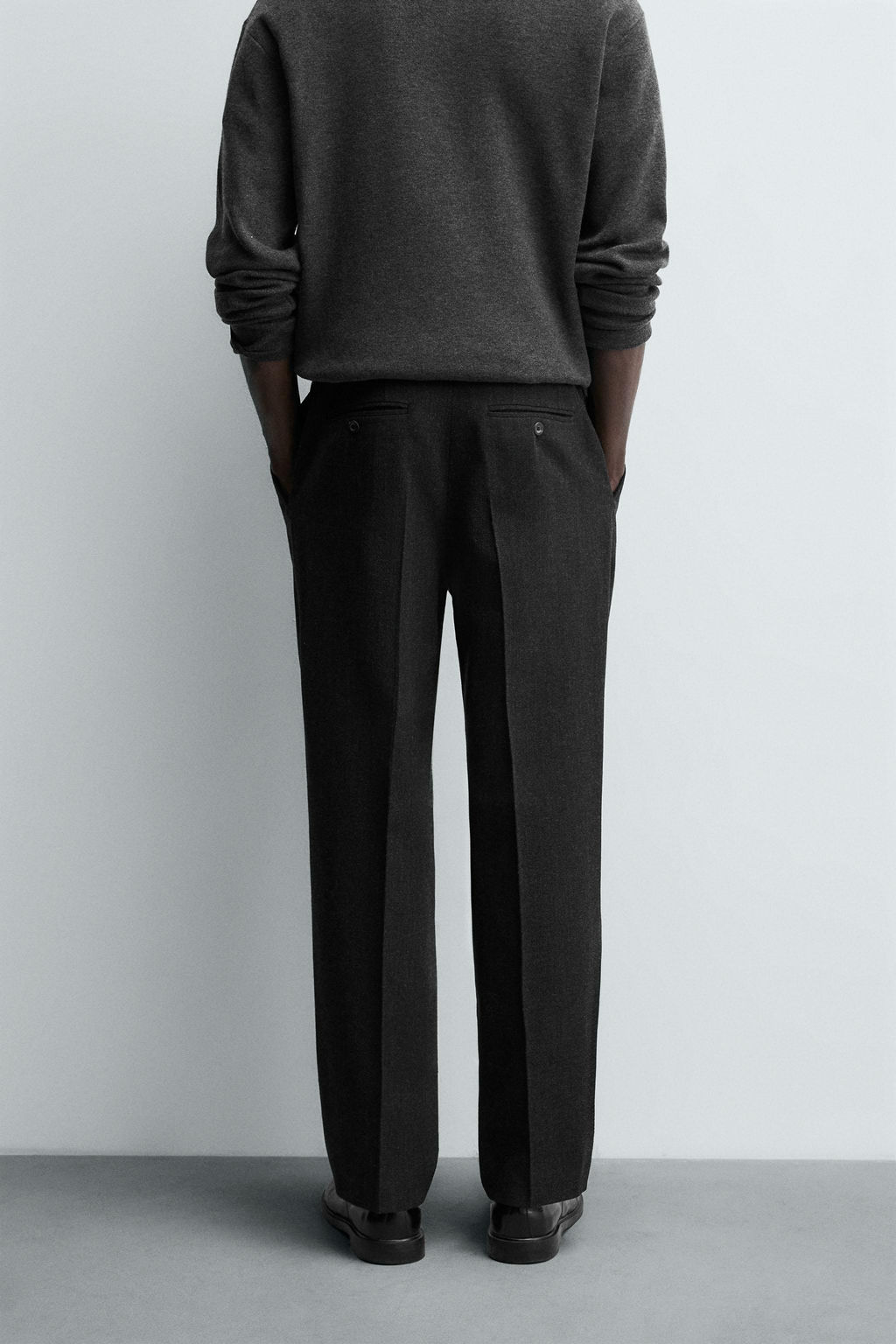 LIMITED EDITION COTTON - WOOL TEXTURED TROUSERS - Zara фото 2