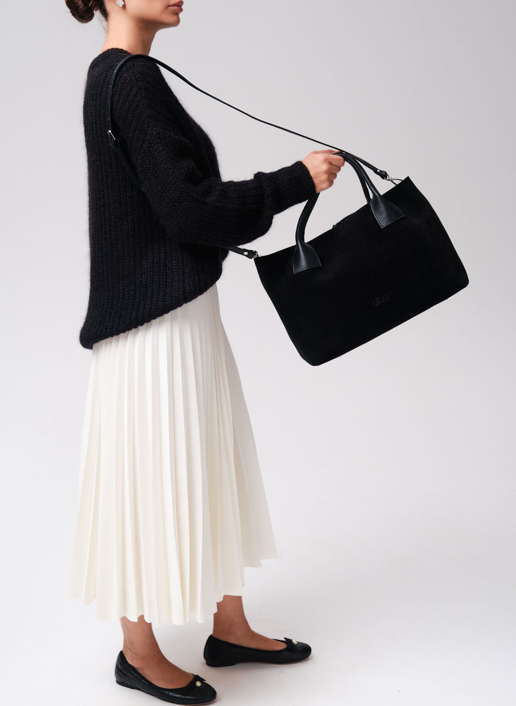 Замшевая сумка Iris DBR 31372 черный велюр фото 9