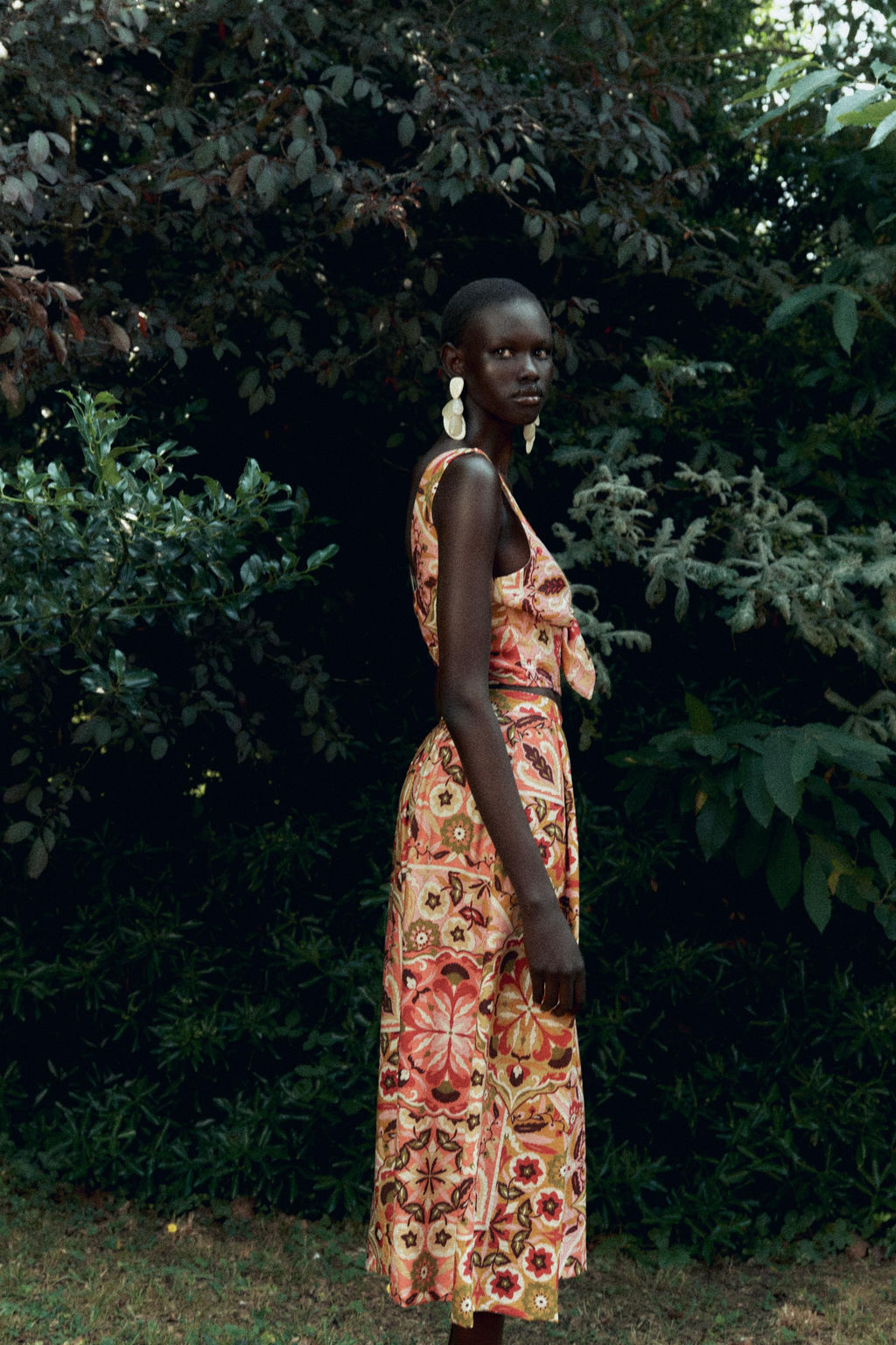 PRINTED RUSTIC MIDI SKIRT - Zara фото 4