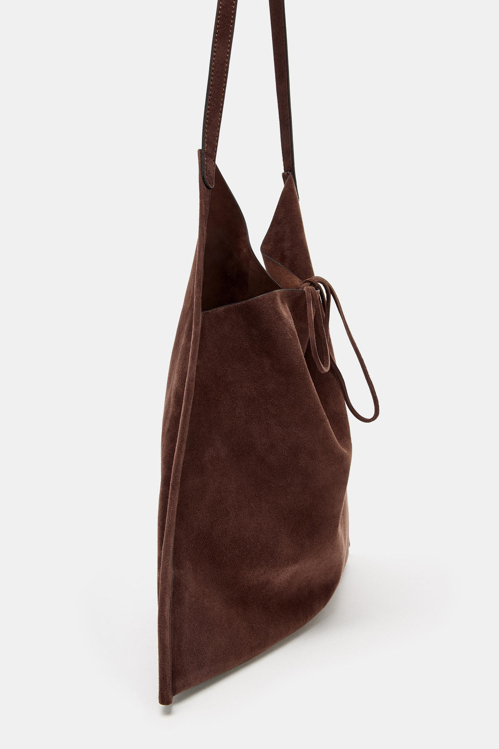 BOLSO PIEL PLANO LAZO / Marr?n - Zara фото 4