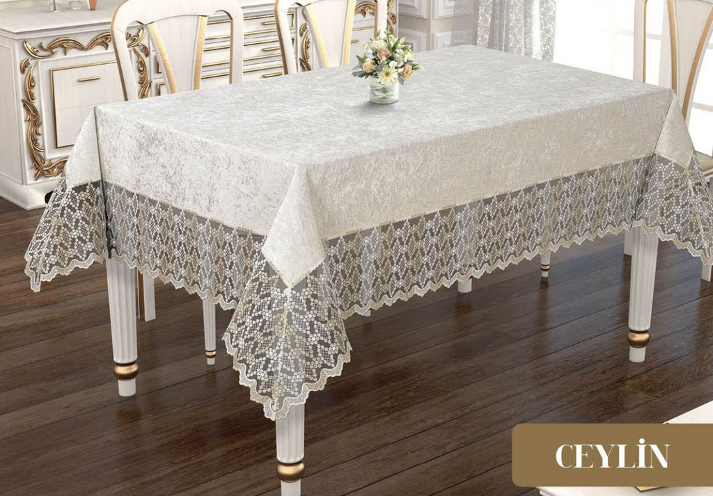 Скатерть EFOR CEYLIN 160*220 прямоугольная крем (KREM)
