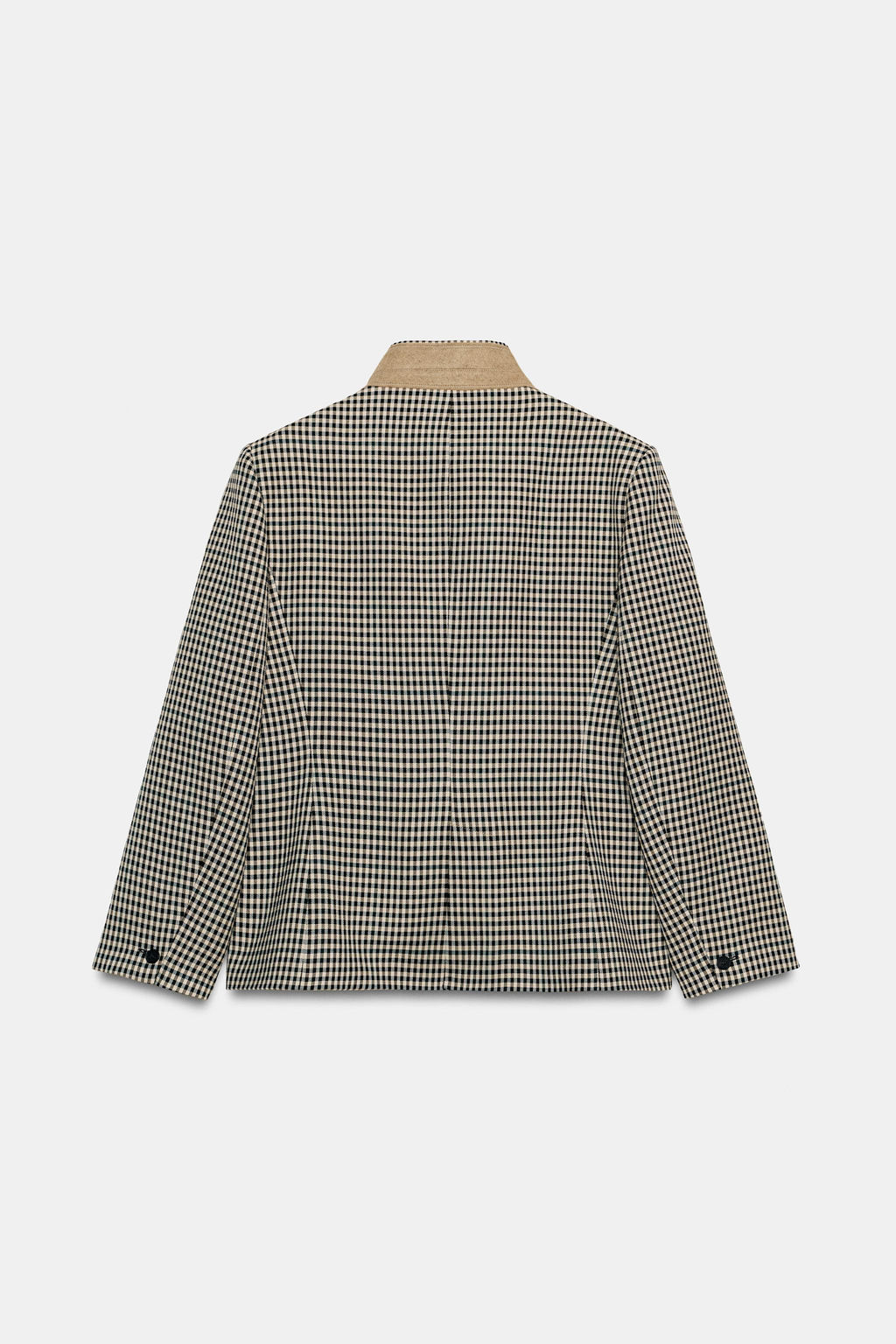 BLAZER CUADROS CUELLO COMBINADO ZW COLLECTION / Marr?n - Zara фото 4