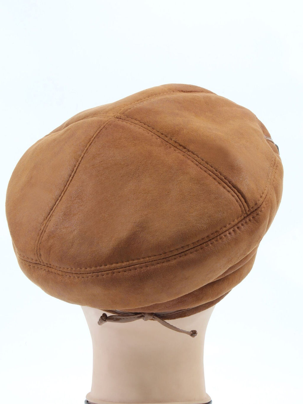 1151-1 BROWN Берет зимний женский (искусственная замша, искусственный мех)