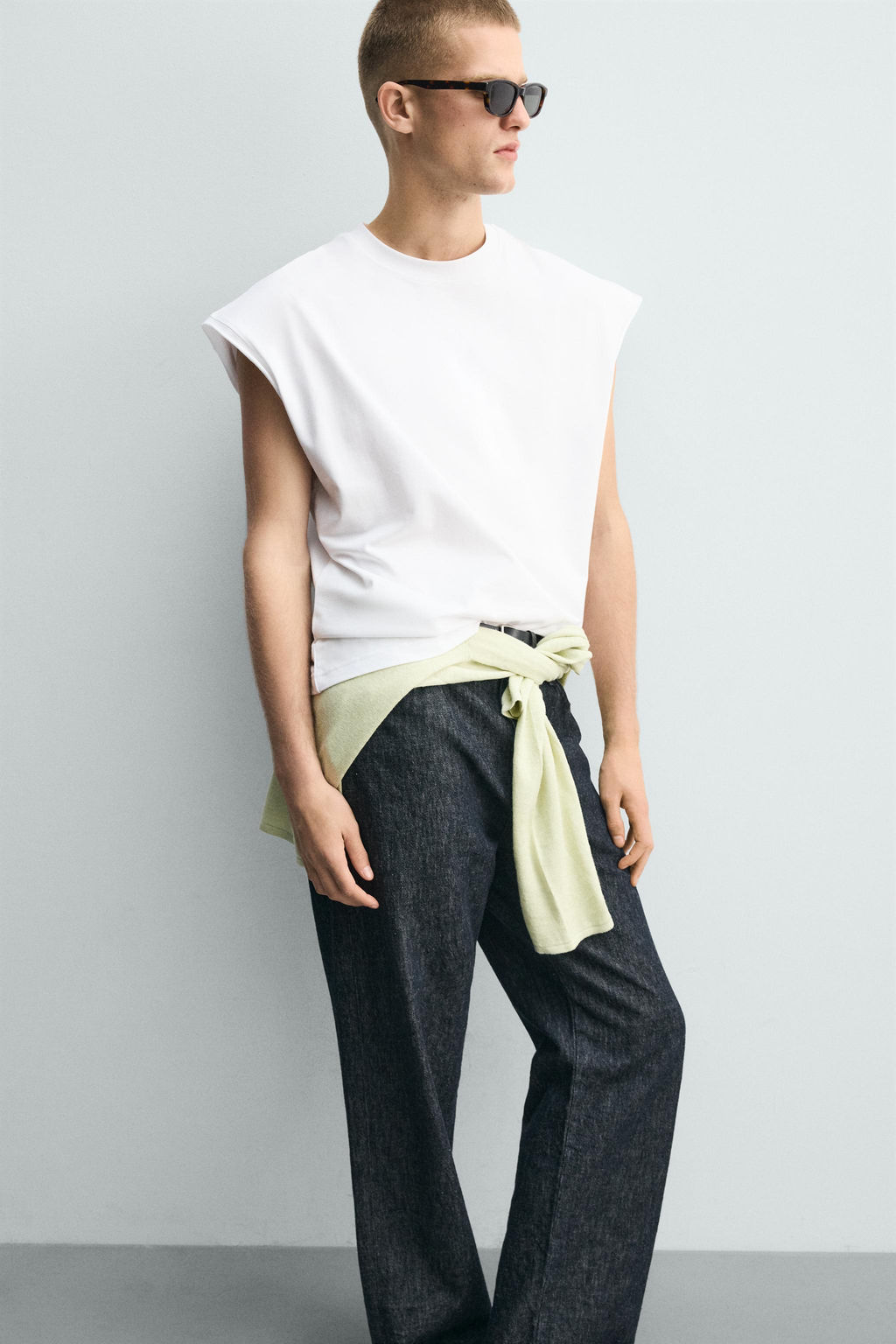 CAMISETA TANK RELAXED FIT TEXTO / Blanco