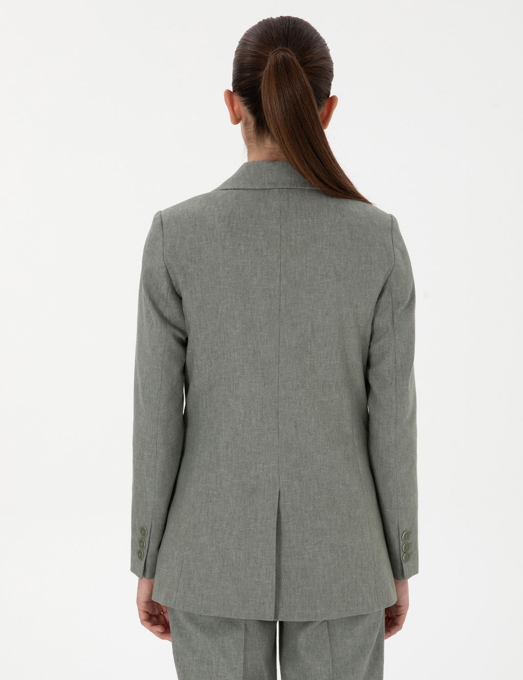 Haki Slim Fit Keten Kar___ml_ Ceket - Pierre cardin фото 5