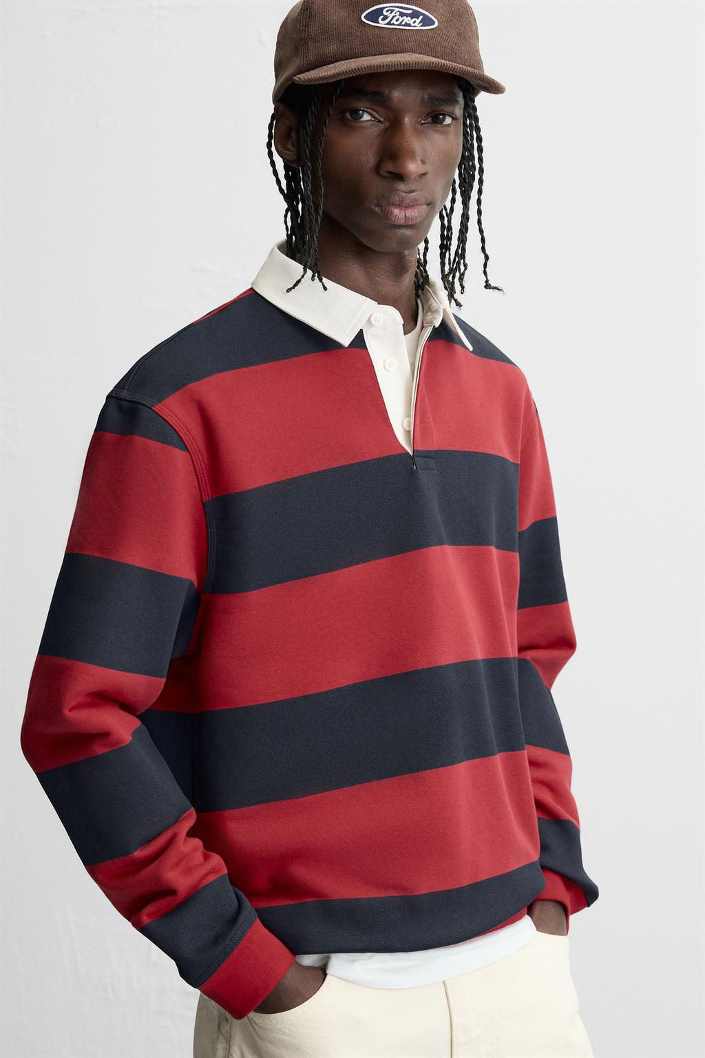 CONTRAST COLLAR POLO SHIRT - Zara фото 46