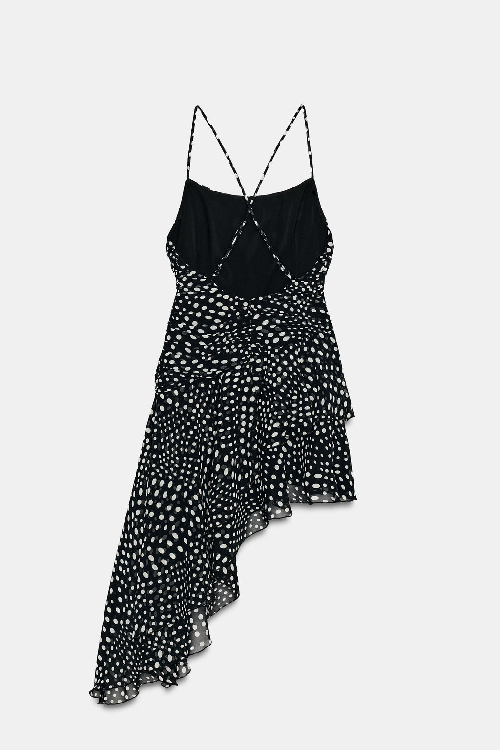 VESTIDO DRAPEADO LUNARES / Negro / Crudo - Zara фото 8