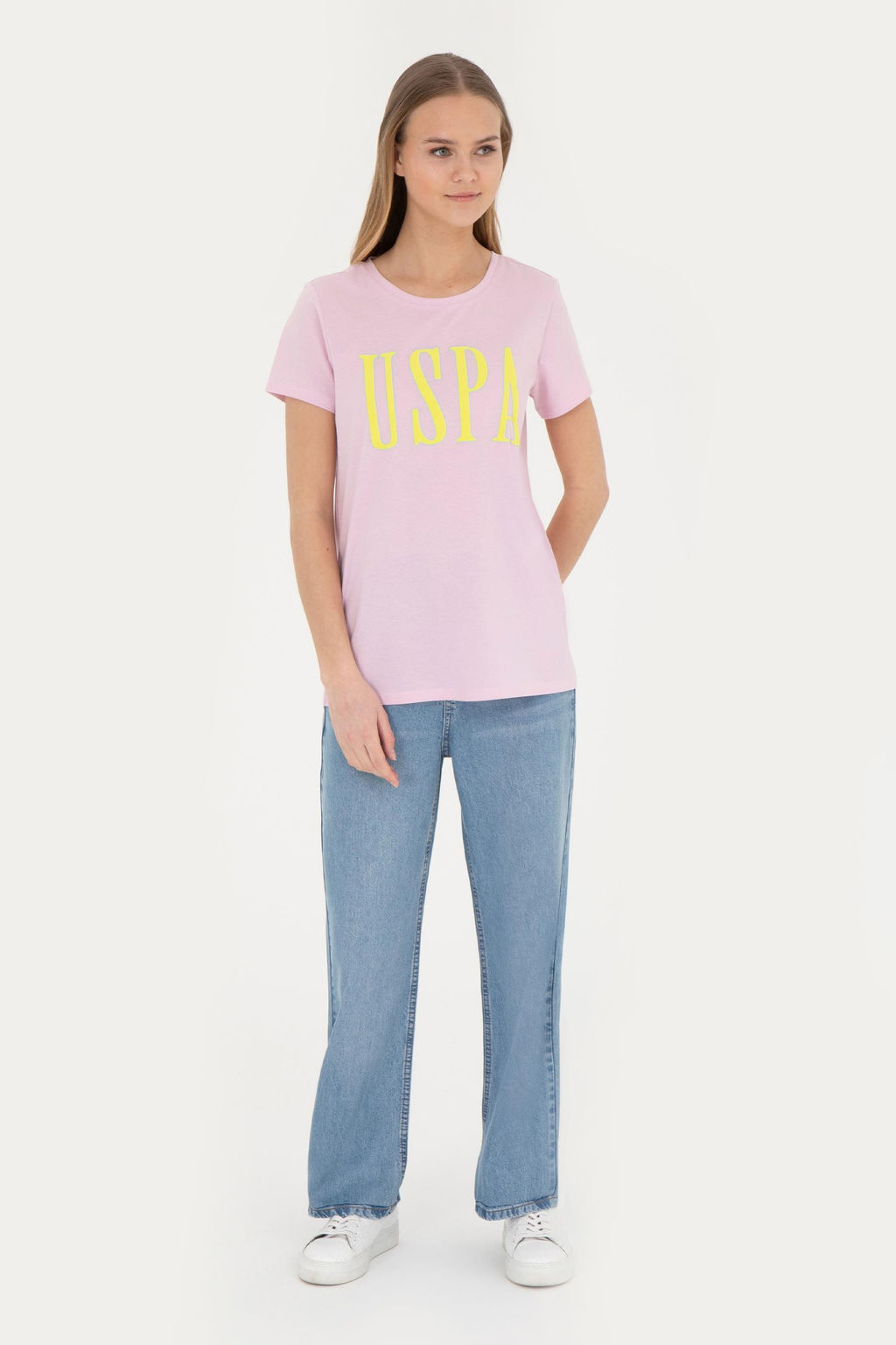 Женская розовая футболка с круглым вырезом - U.s. polo assn фото 11