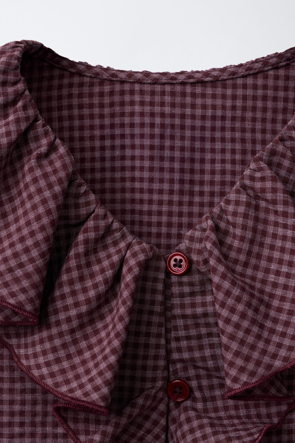 GINGHAM SHIRT WITH RUFFLES - Zara фото 3