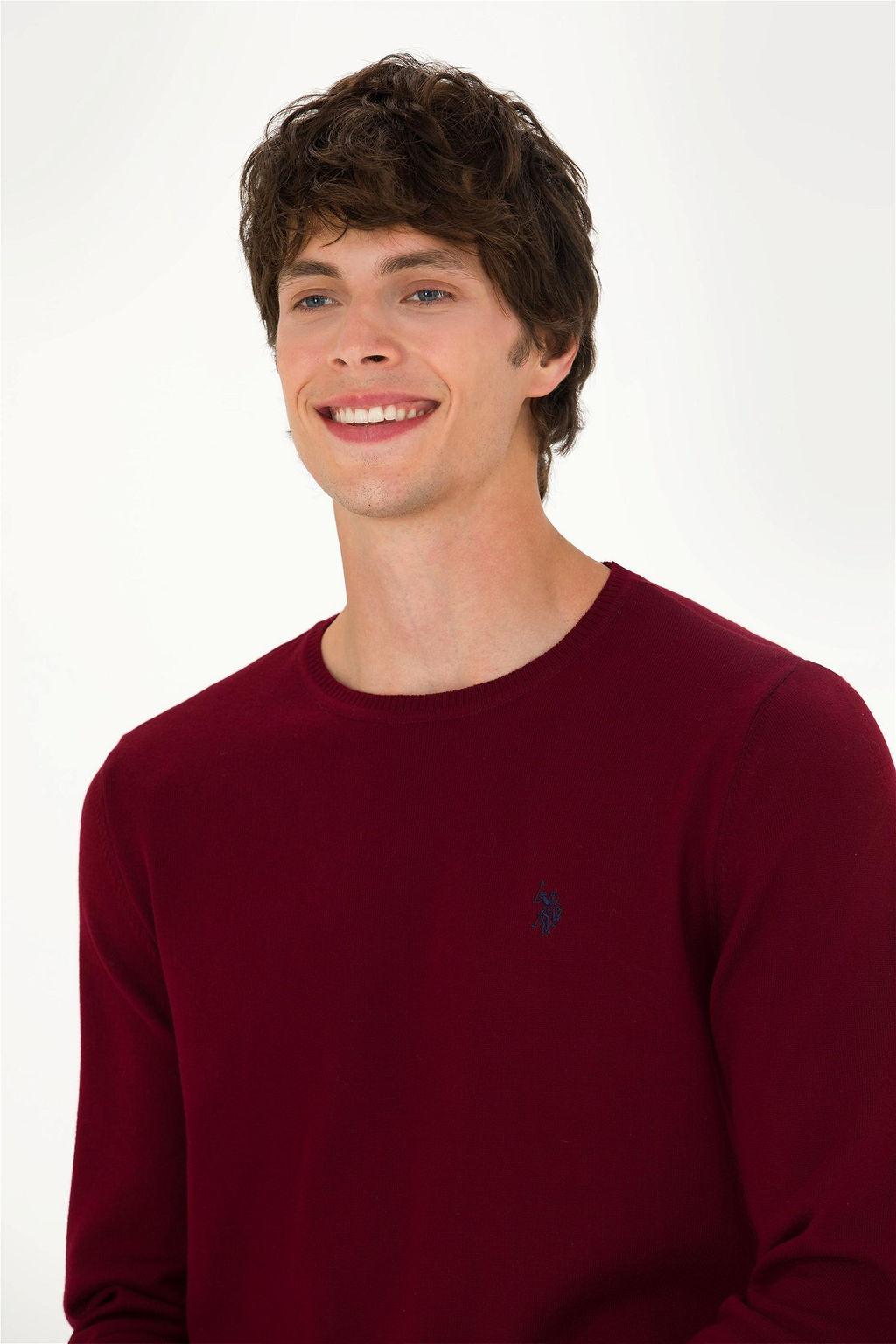U. S. Polo Assn Мужской бордово-красный базовый свитер - U.s. polo assn фото 2