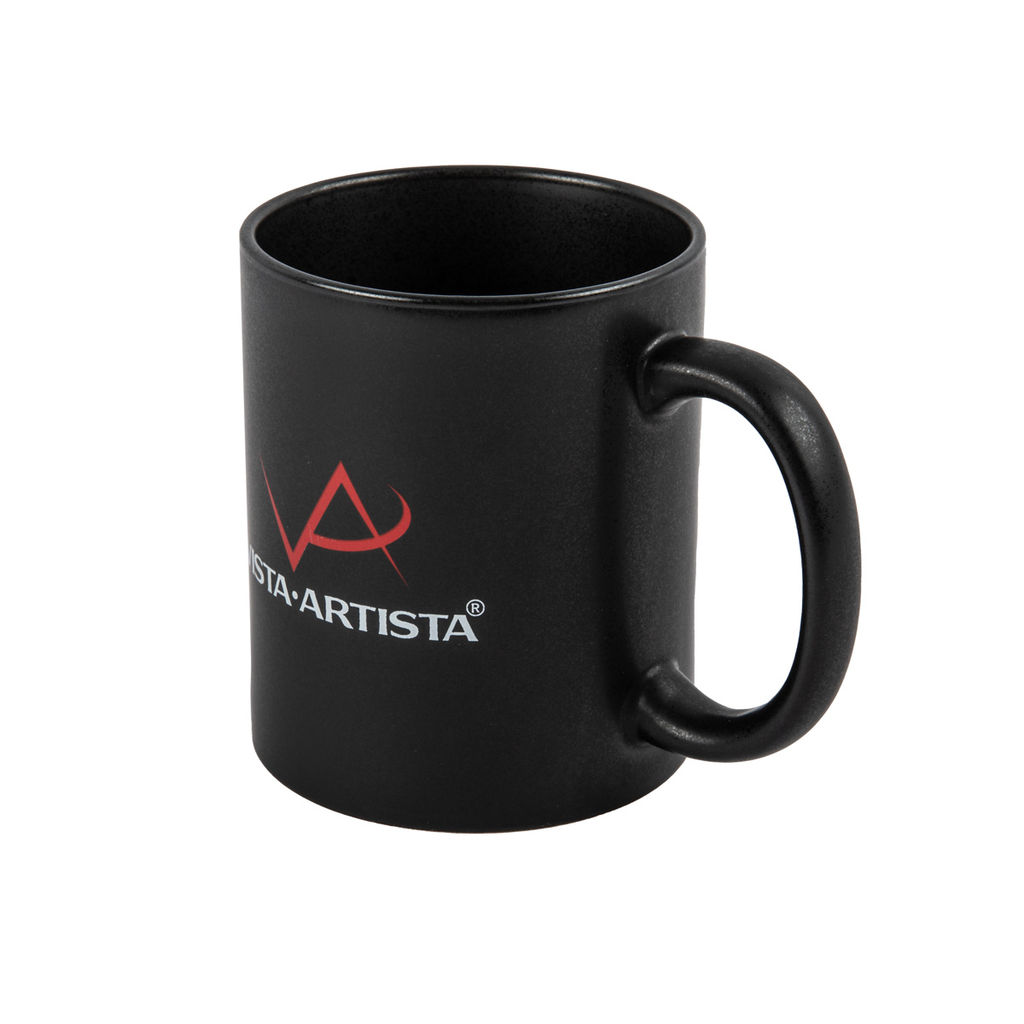 Посуда керамическая "VISTA-ARTISTA" VACMB-01 Кружка матовая черная с логотипом "VISTA-ARTISTA" 300 мл . .