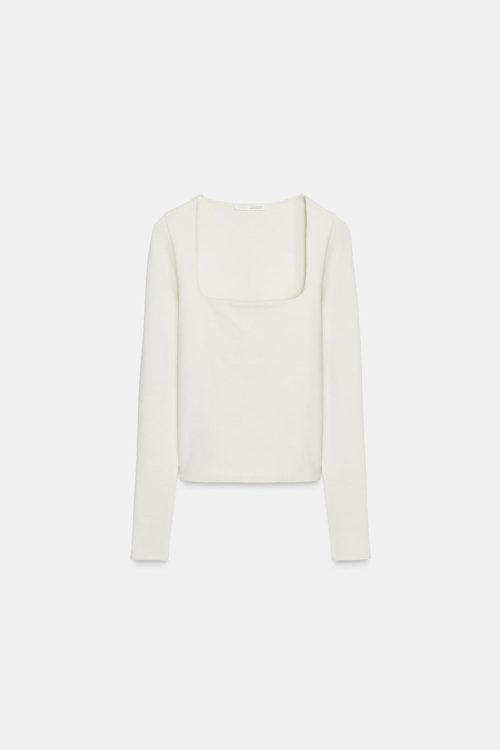 RIBBED T-SHIRT WITH SQUARE NECKLINE - Zara фото 9