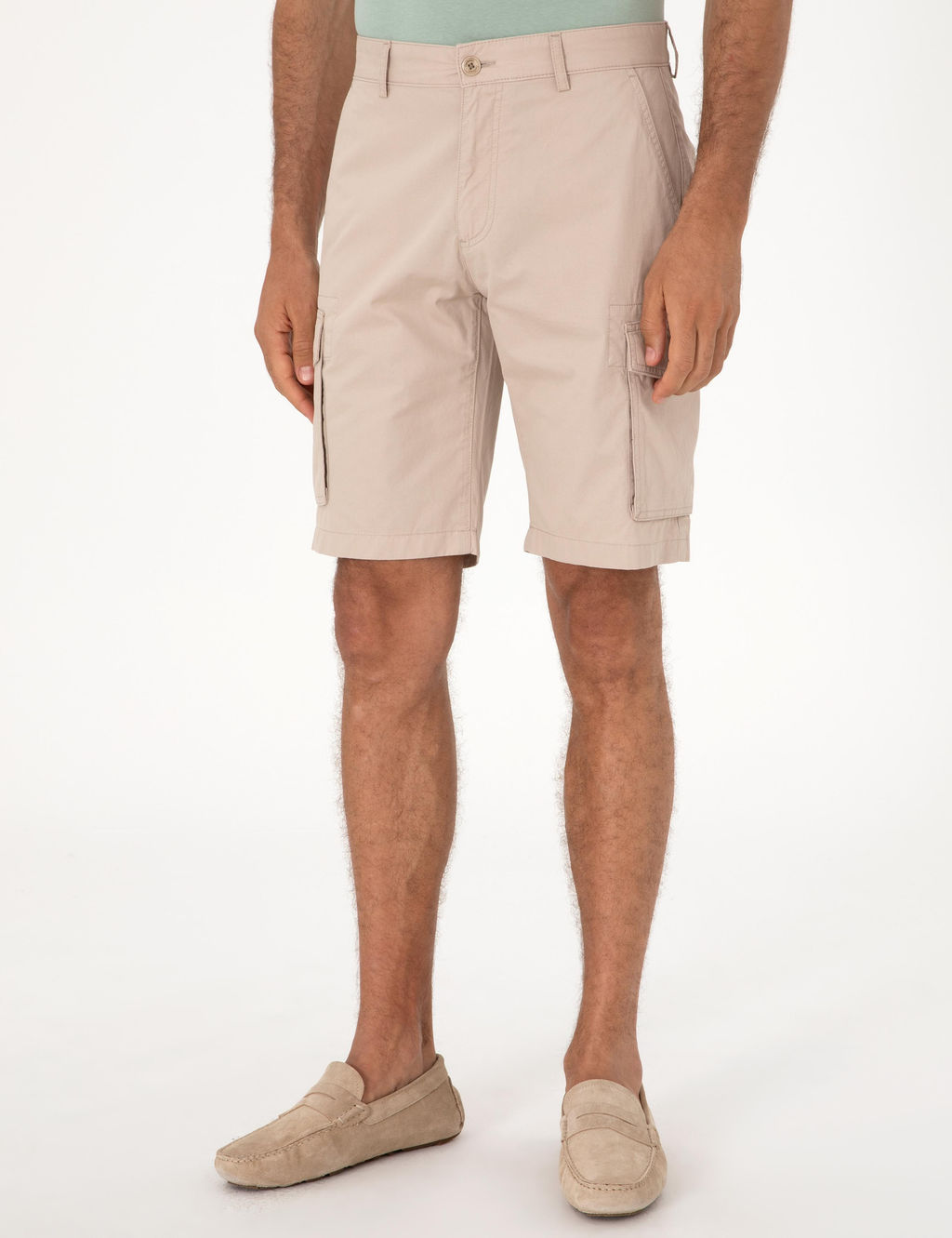 Bej Comfort Fit %100 Pamuk Bermuda _ort - Cacharel фото 2