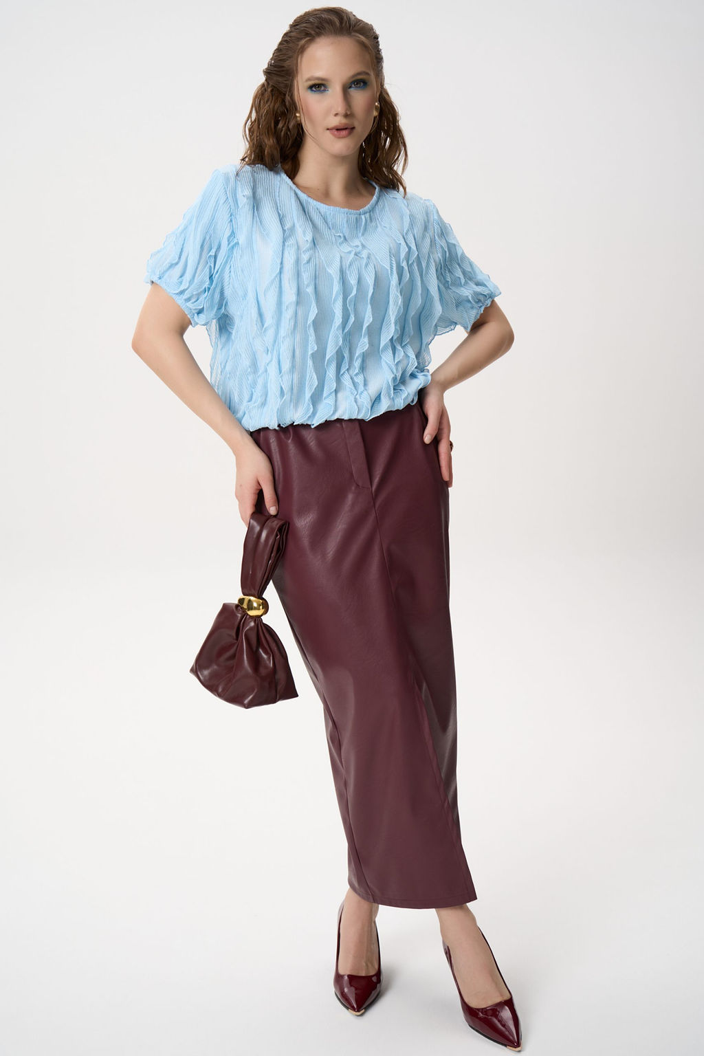 Блузка Лили (голубой) - Эльза фото 7