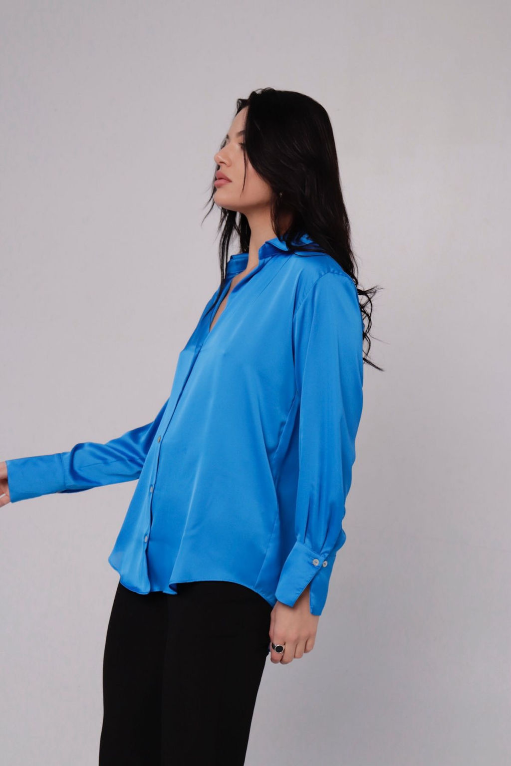 Рубашка шёлковая голубая - Martichelli фото 23