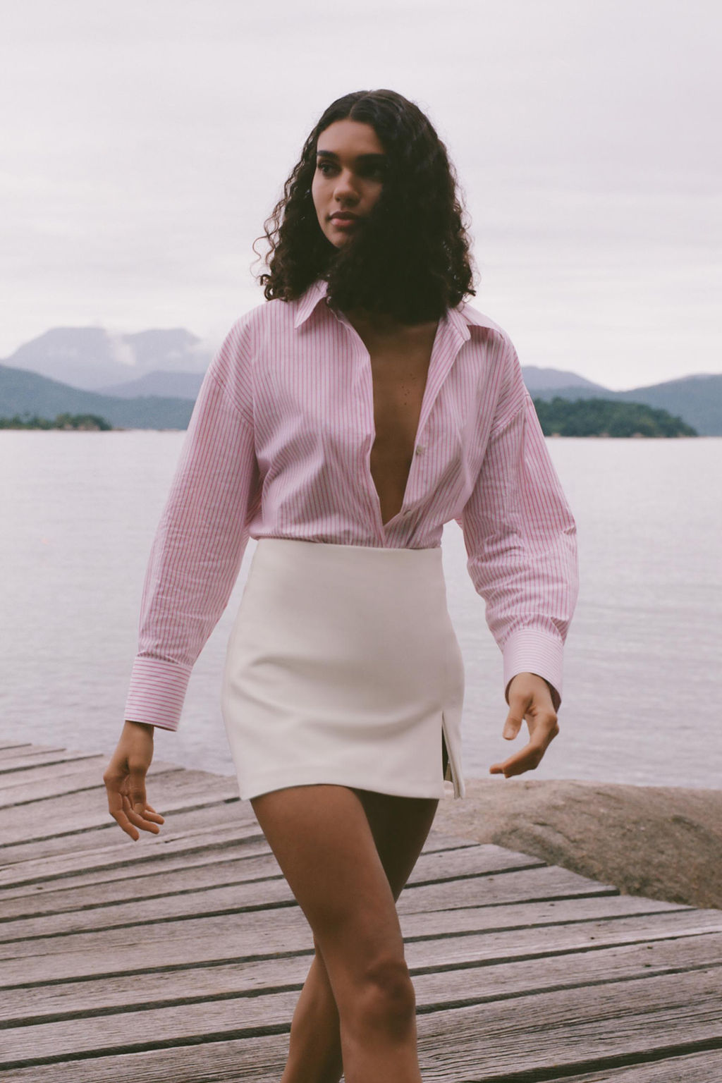 STRIPED POPLIN SHIRT WITH METALLIC THREAD - Zara фото 12