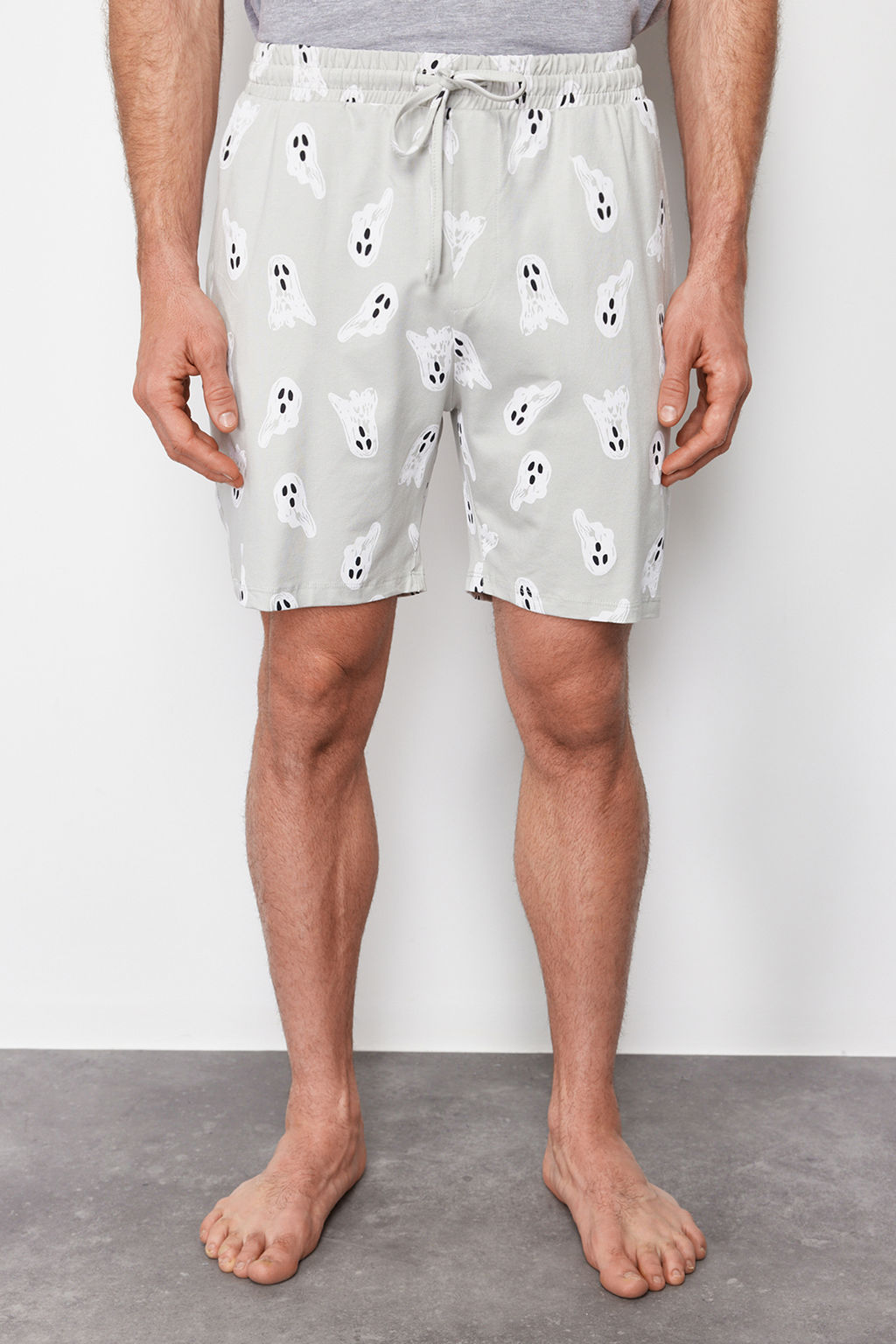 TRENDYOL MAN Gri Bask?l? Regular Fit Orme Sortlu Pijama Tak?m? TMNSS24PT00024 - Trendyolmilla фото 4