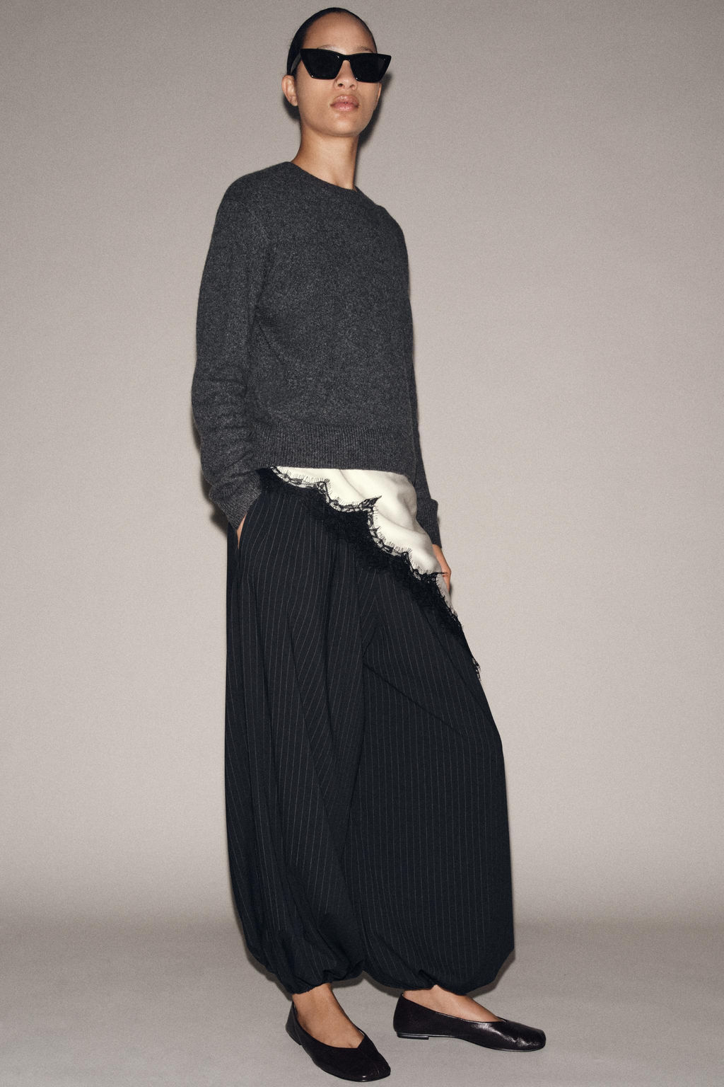 ZW COLLECTION PINSTRIPE BALLOON TROUSERS - Zara фото 4