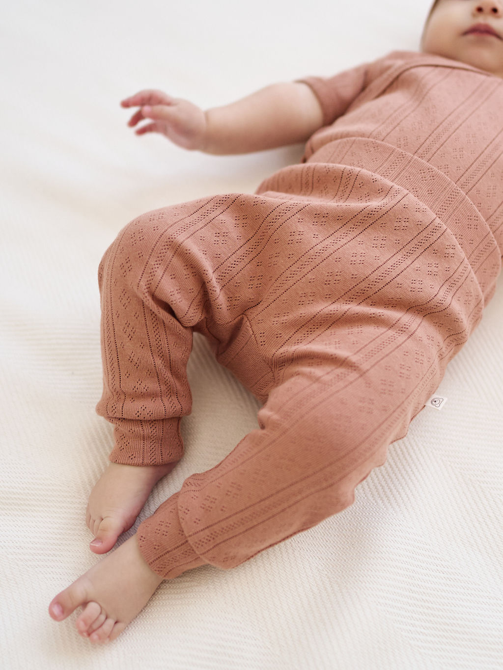 Ползунки "Корица" из ажурного хлопка 0+