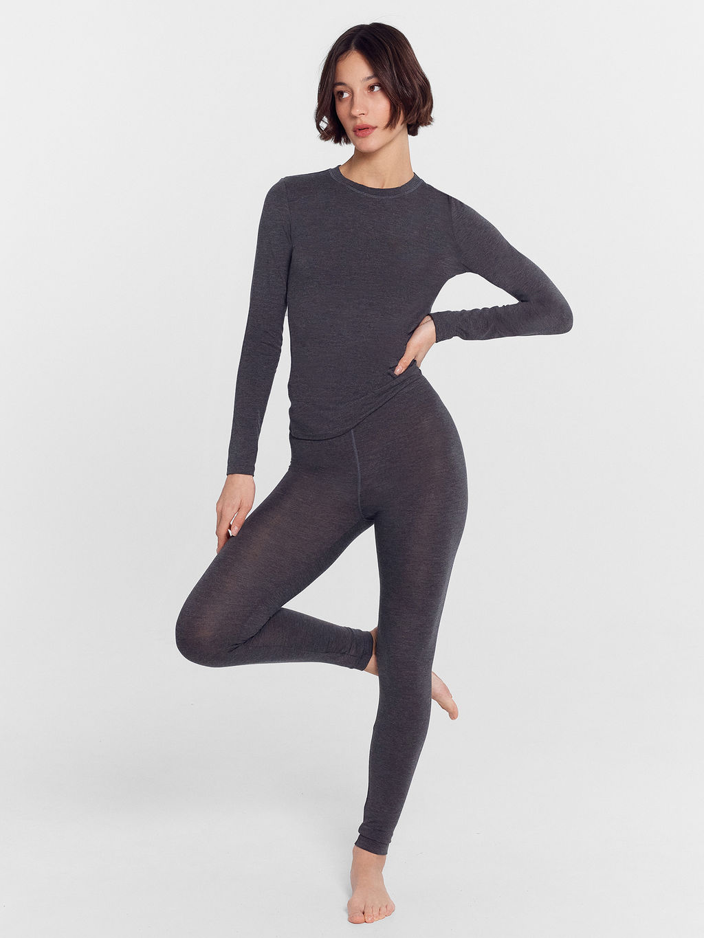 Термокомплект женский серый (джемпер, леггинсы) меланж темно-серый 4348-F 692432 - Mark formelle фото 4