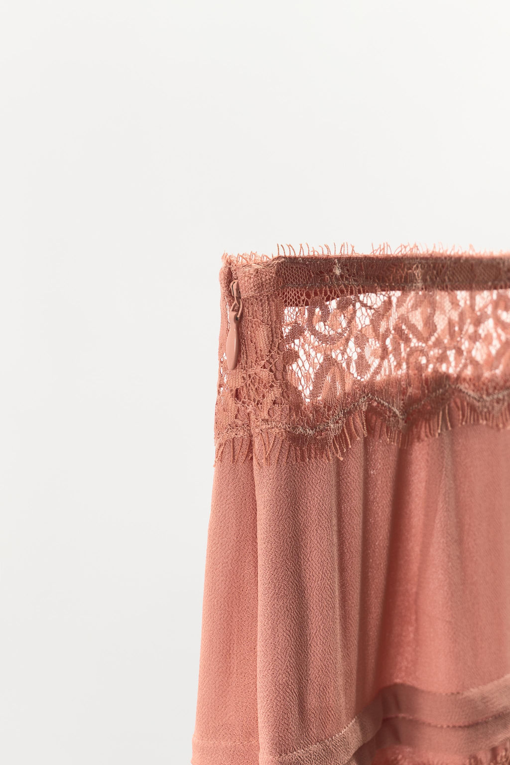 FALDA GEORGETTE ENCAJE PUNTILLA / Rosado - Zara фото 7
