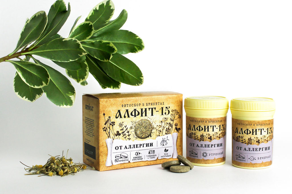 Алфит-15 от аллергии БАД в брикетах Алфит 1197