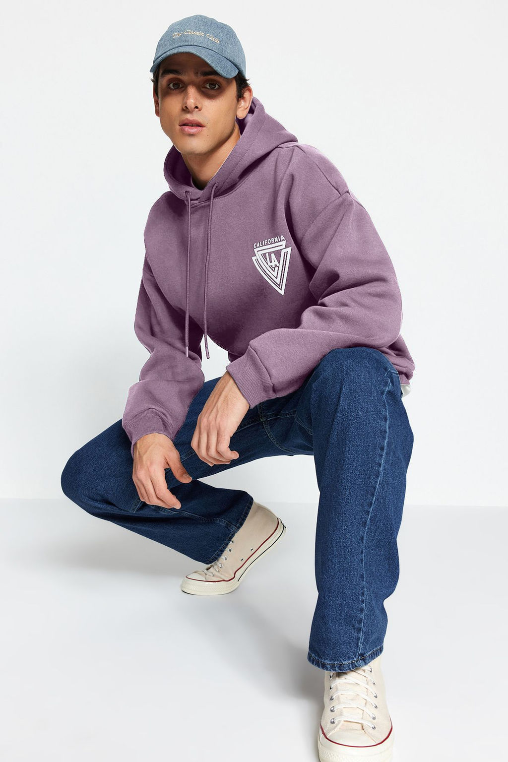 TRENDYOL MAN Turuncu %100 Pamuk Kapusonlu / Genis Kesim Kolej Bask?l? Ici Polarl? Sweatshirt TMNAW24SW00063 - Trendyolmilla фото 25