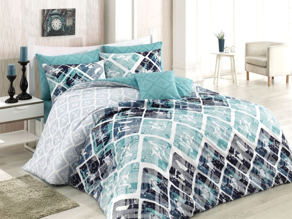 Постельное белье - Поплин Премиум 1789 оттиск 2-спальный с Евро простыней (молния) - Luteks фото 2