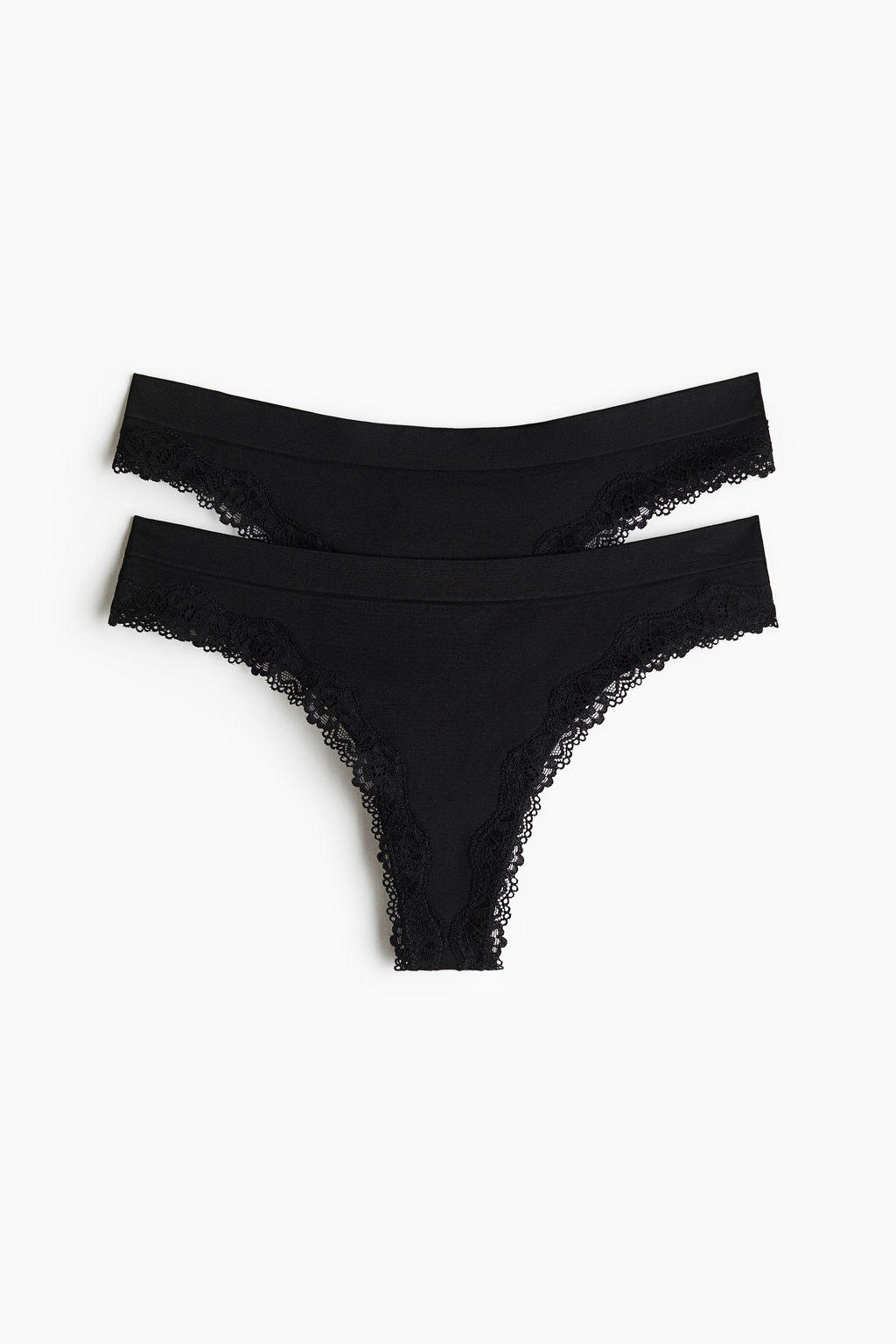 Pack 2 bragas thong con ribete de encaje Seamless - H&m фото 6
